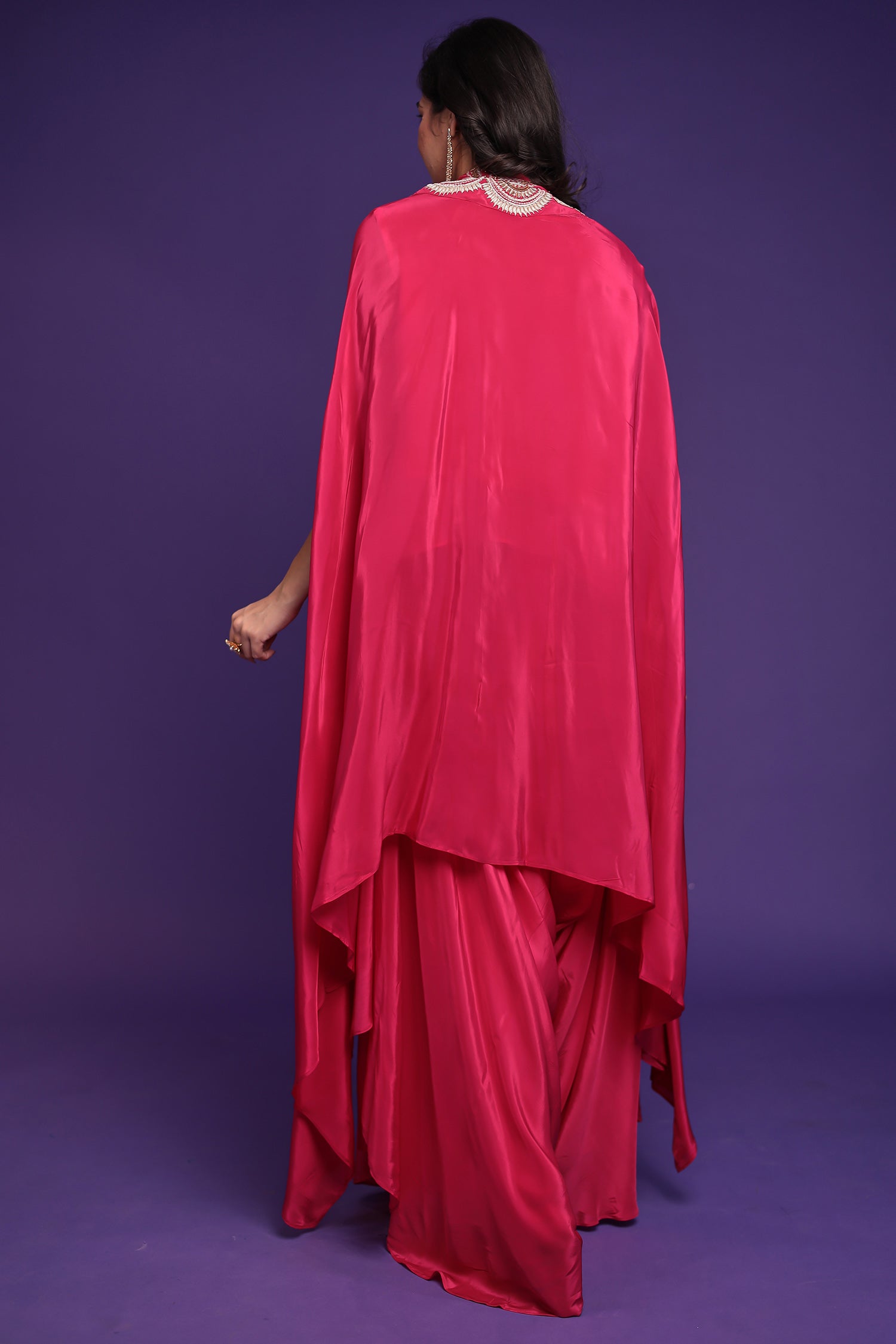 Chinon Silk Indo Western with Pearl and Thread work