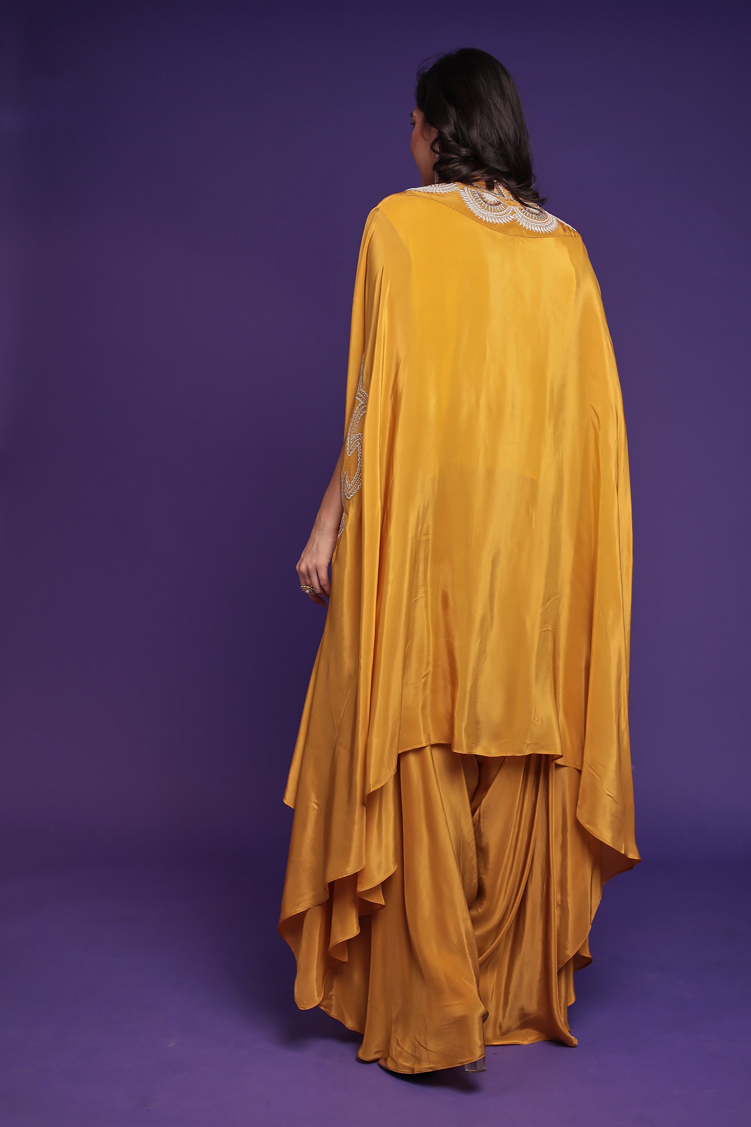 Chinon Silk Indo Western with Pearl and Thread work