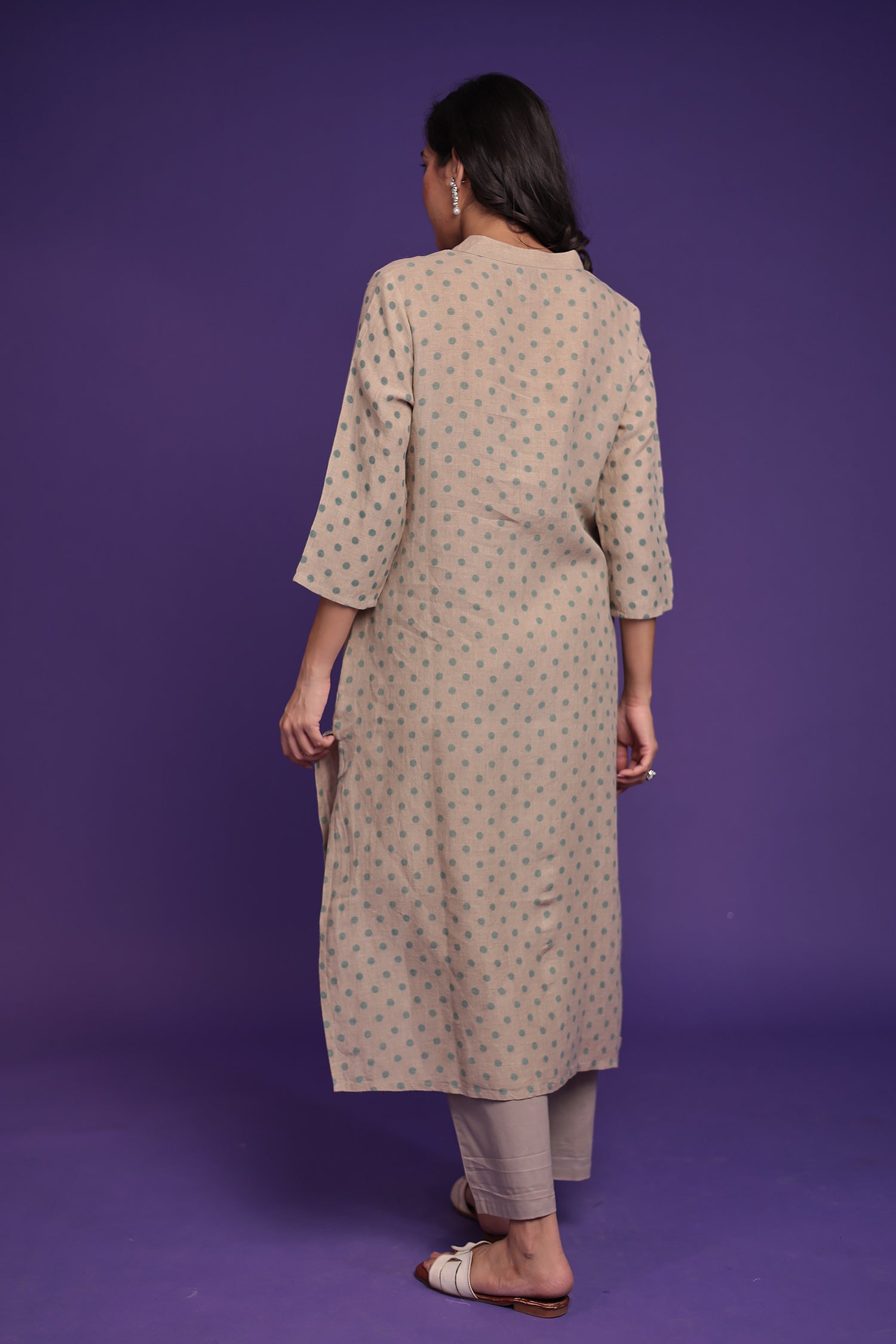 Printed Linen Kurta Stitched Set Stitched