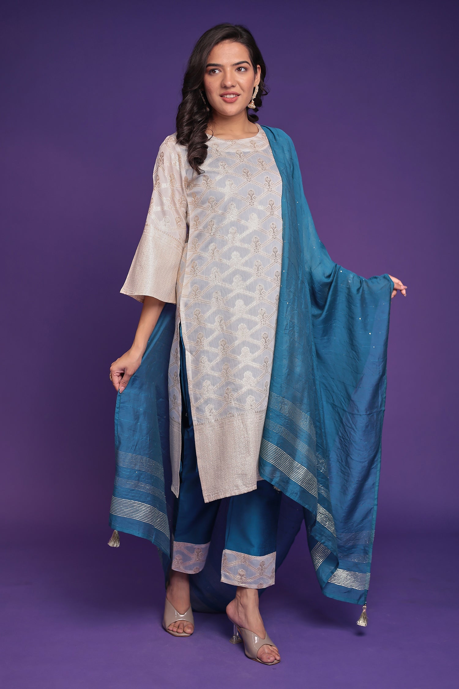 Handloom Silk Kurta Set Stitched