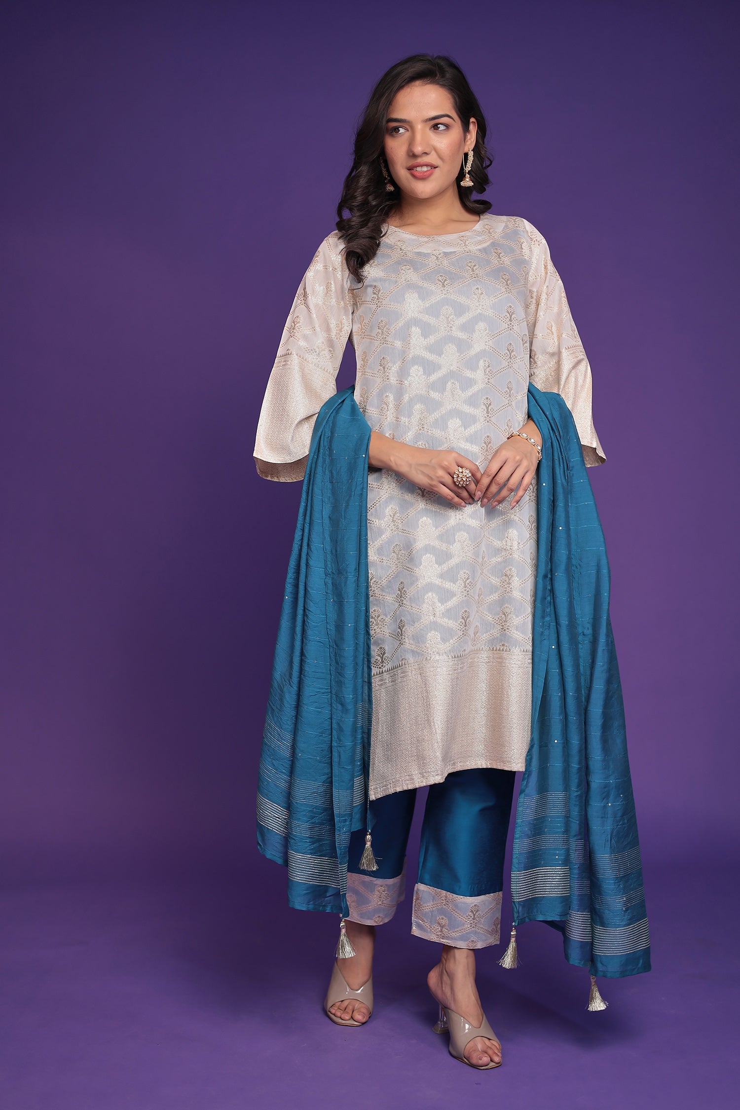 Handloom Silk Kurta Set Stitched