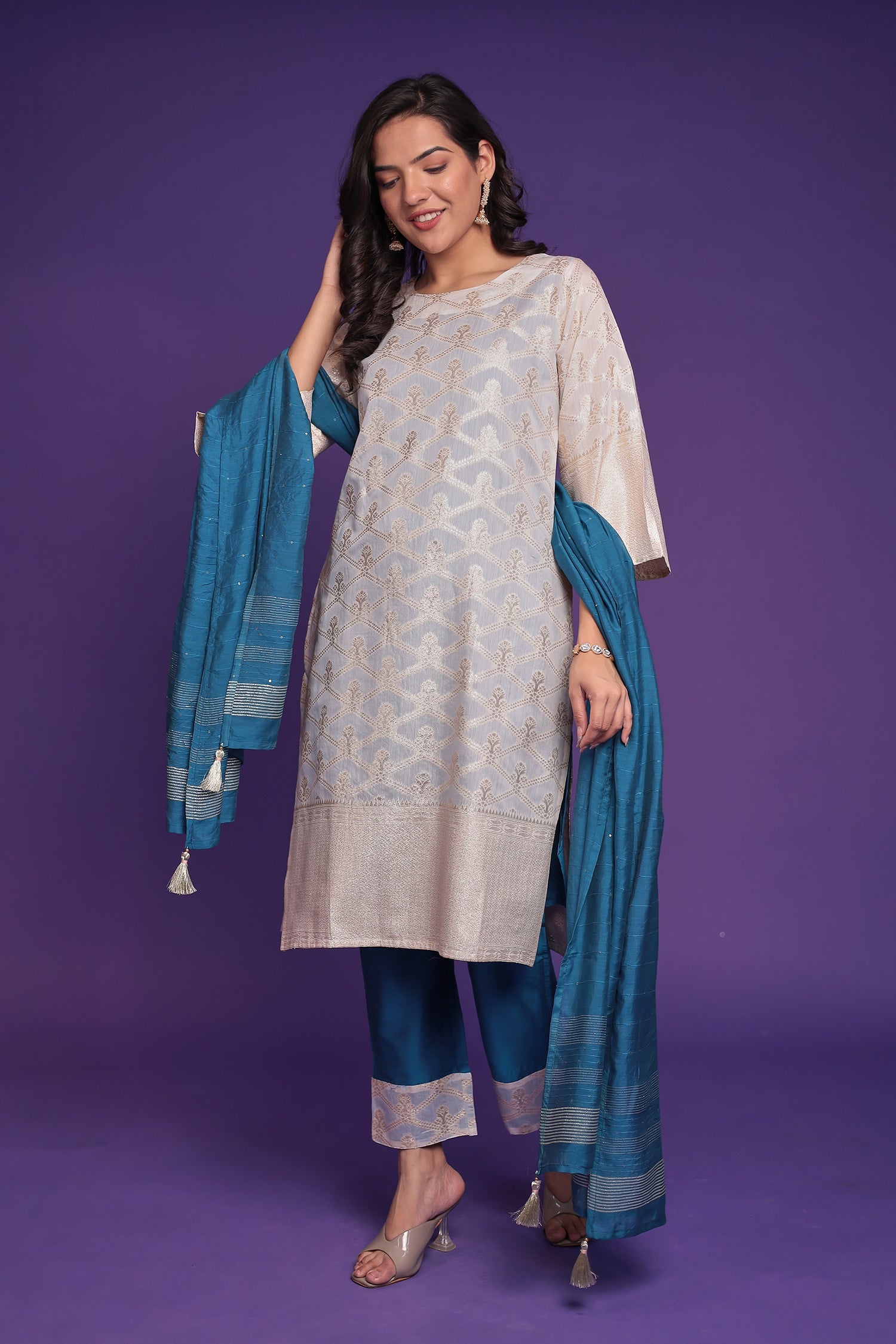 Handloom Silk Kurta Set Stitched