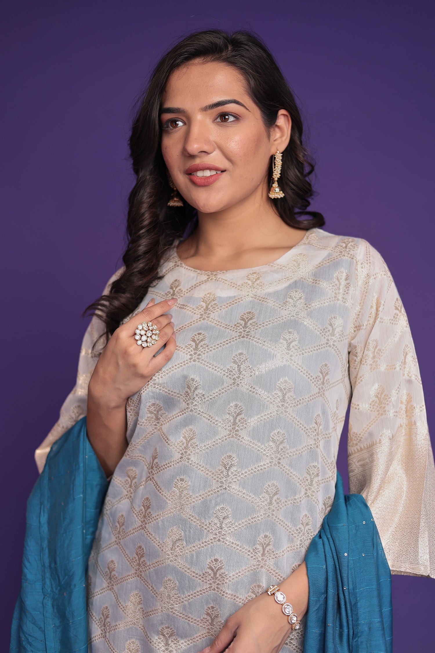 Handloom Silk Kurta Set Stitched