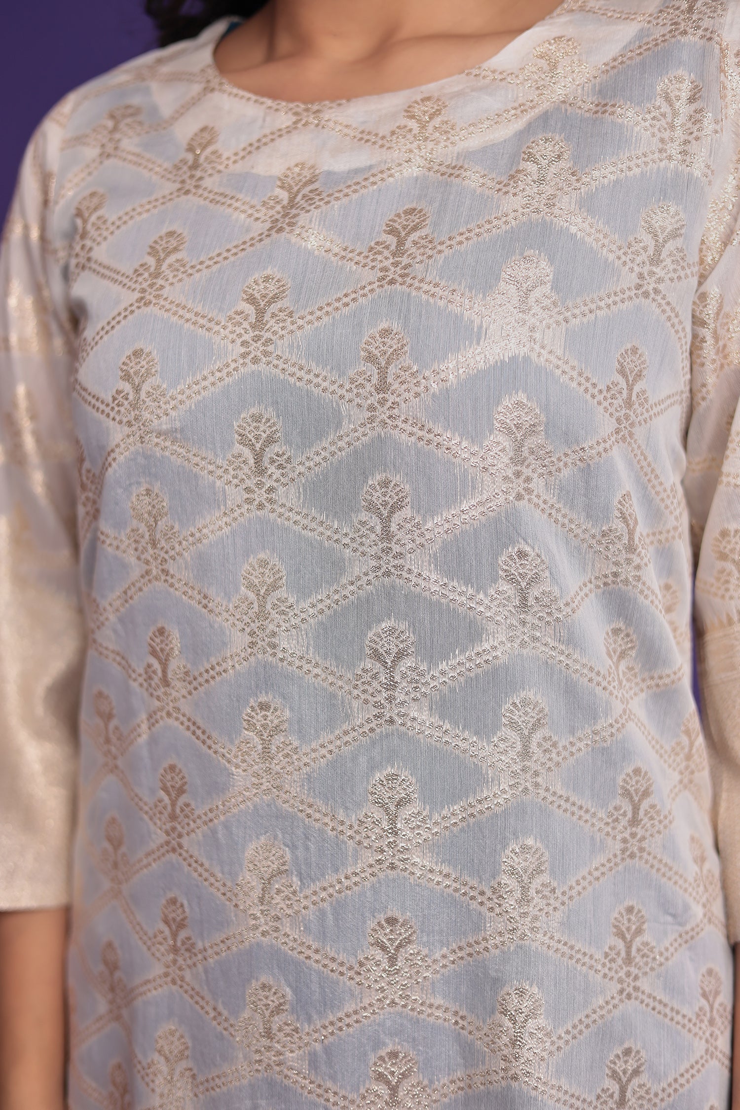 Handloom Silk Kurta Set Stitched