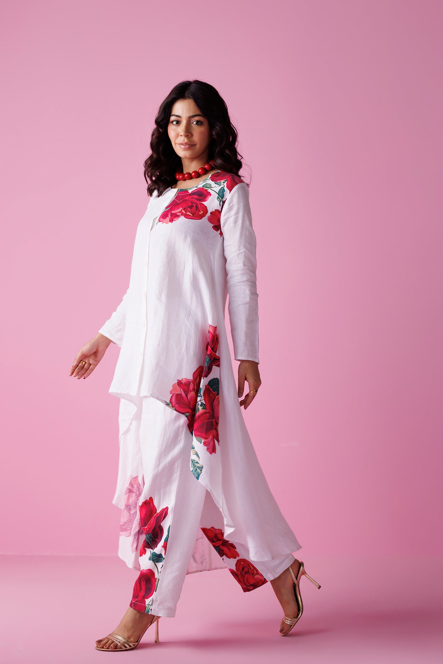 Printed Pure Linen Co Ords Set