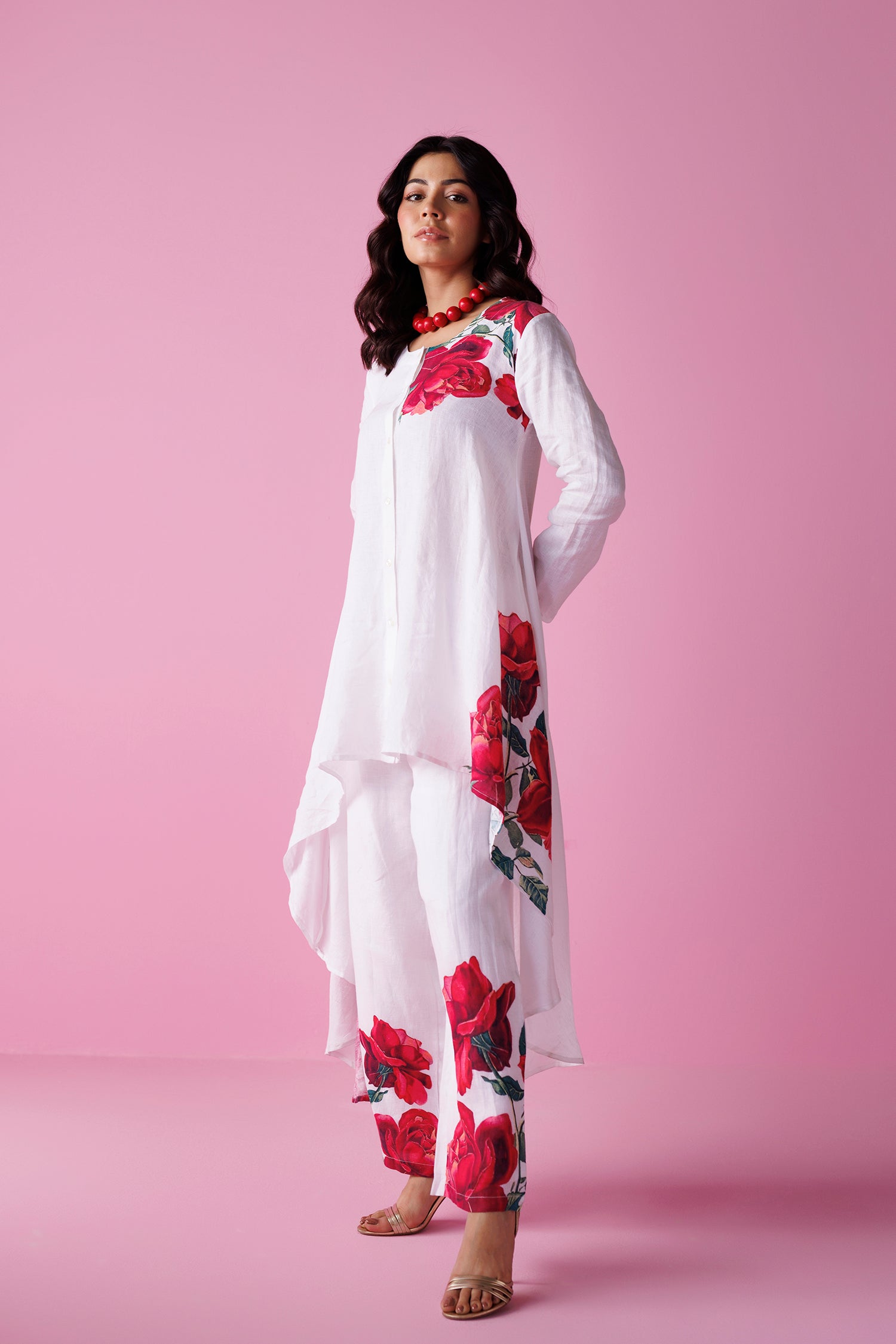 Printed Pure Linen Co Ords Set