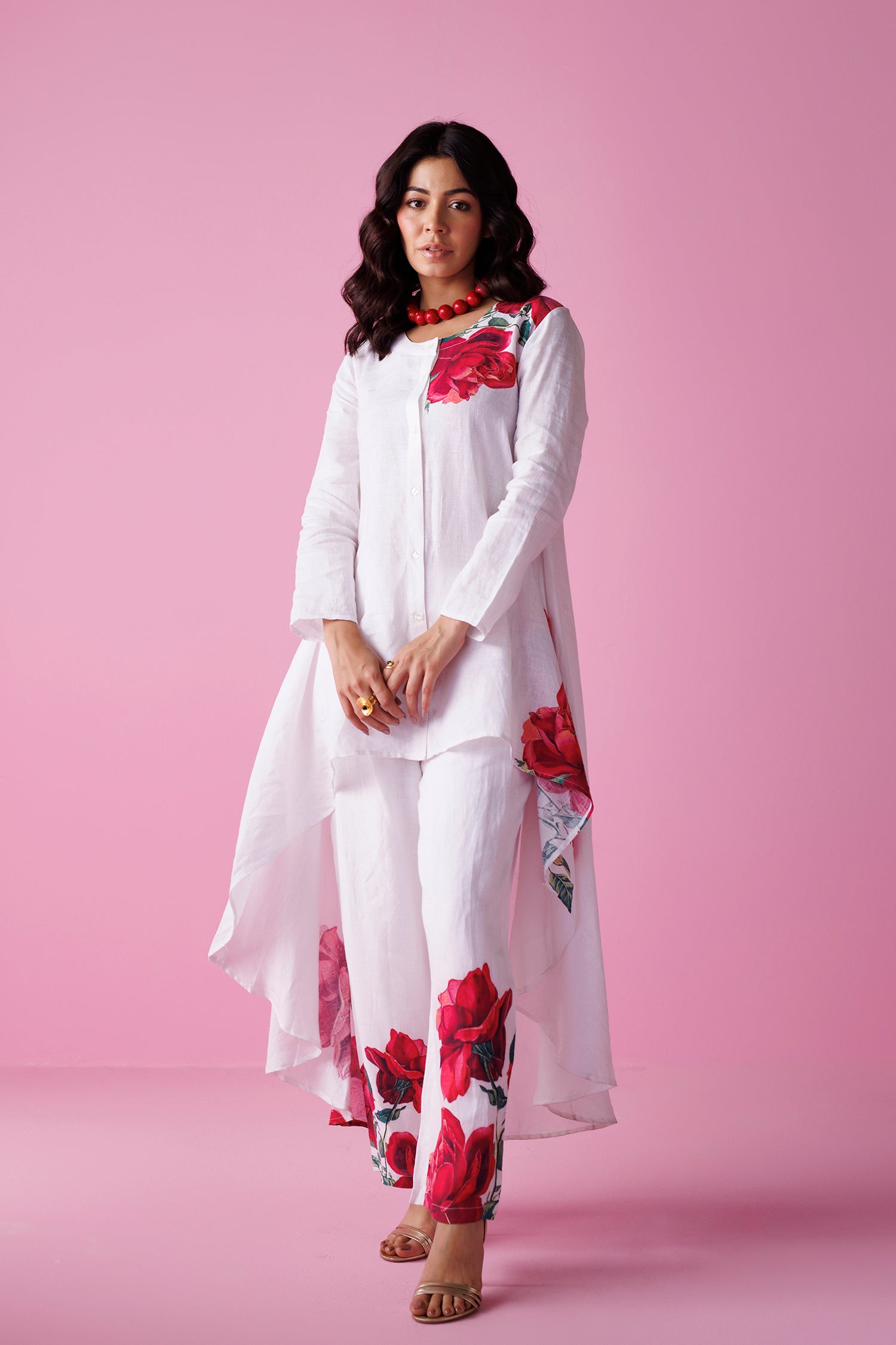 Printed Pure Linen Co Ords Set