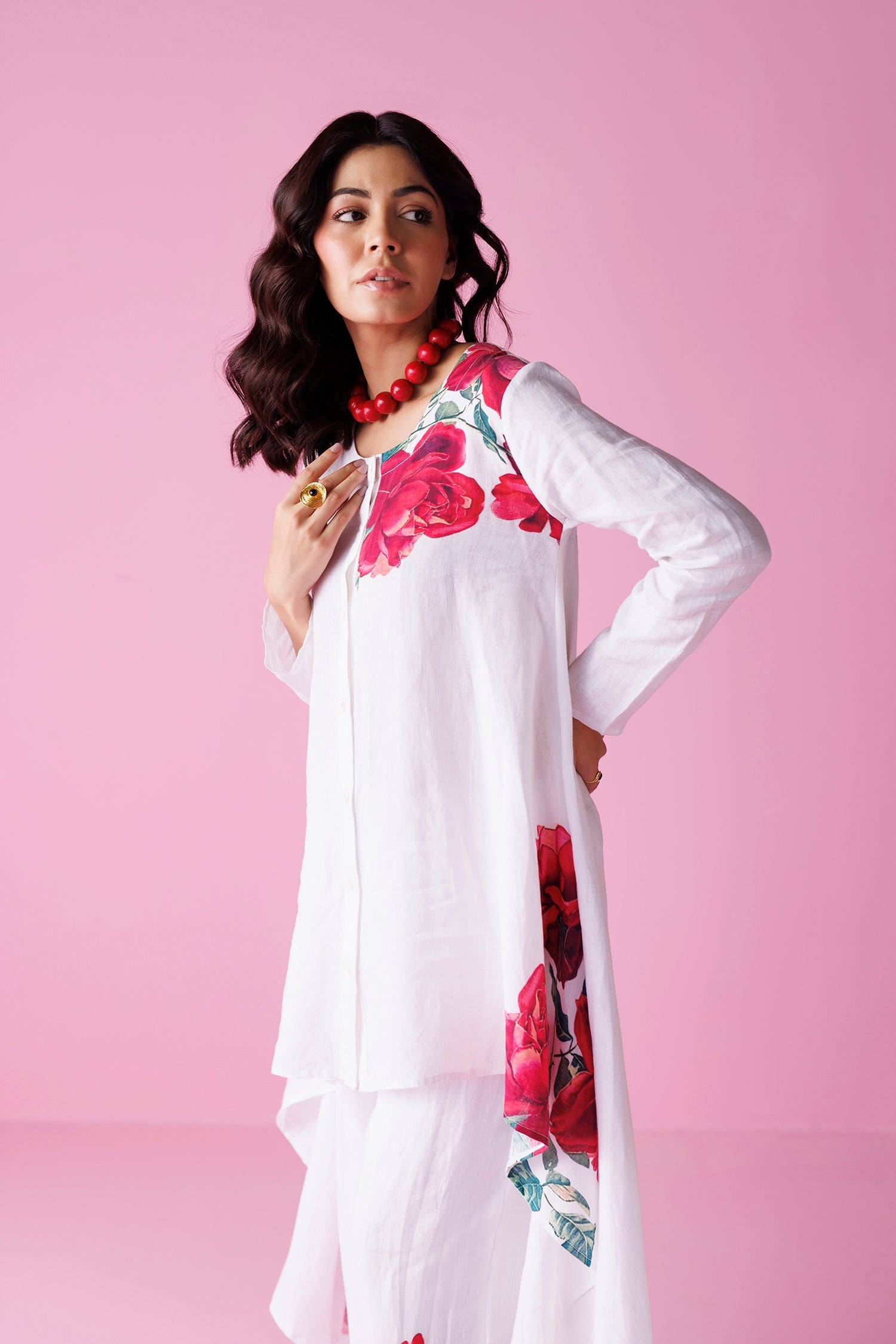 Printed Pure Linen Co Ords Set