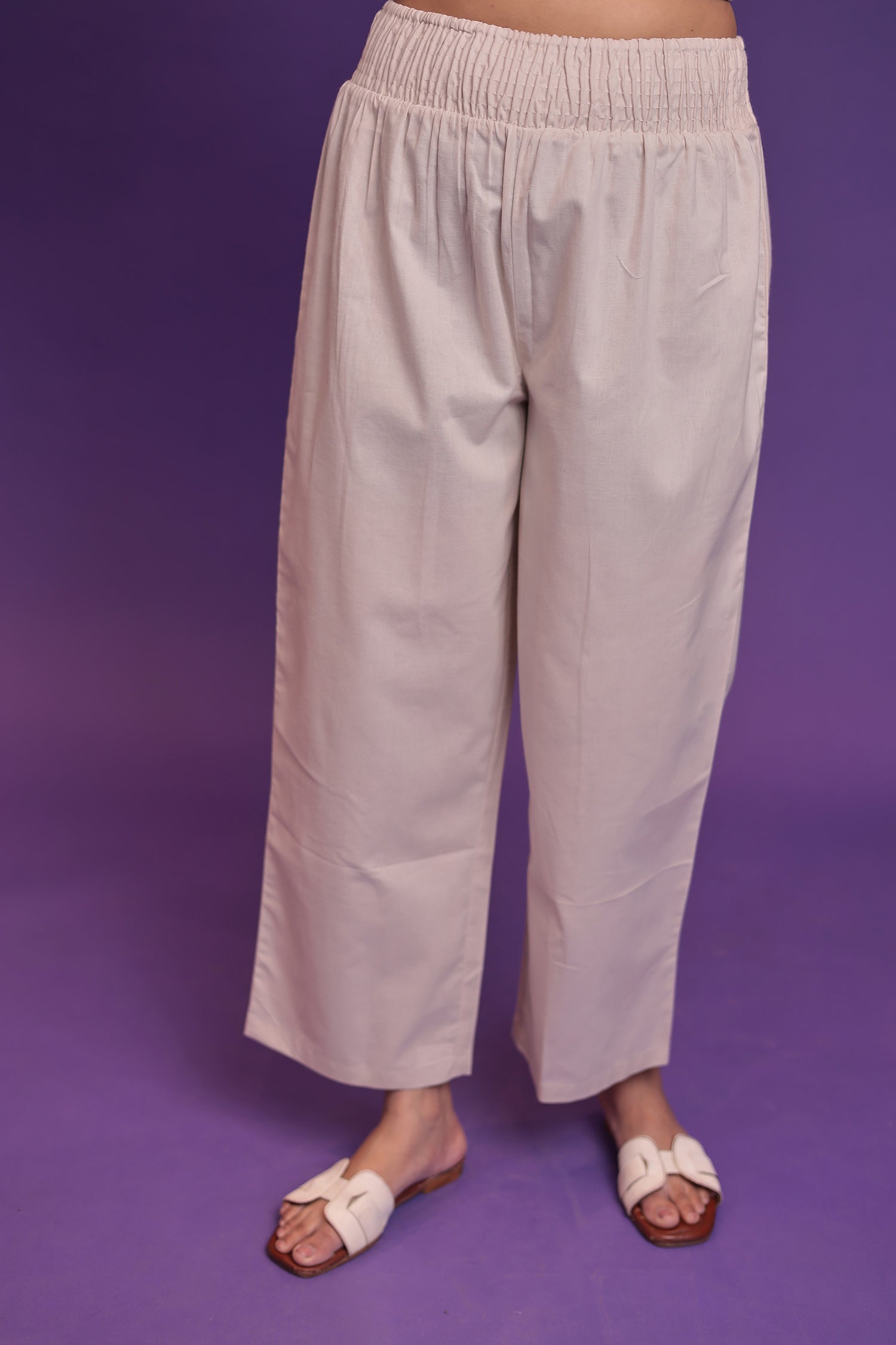 Printed Linen Kurta Set Stitched  with Thread work