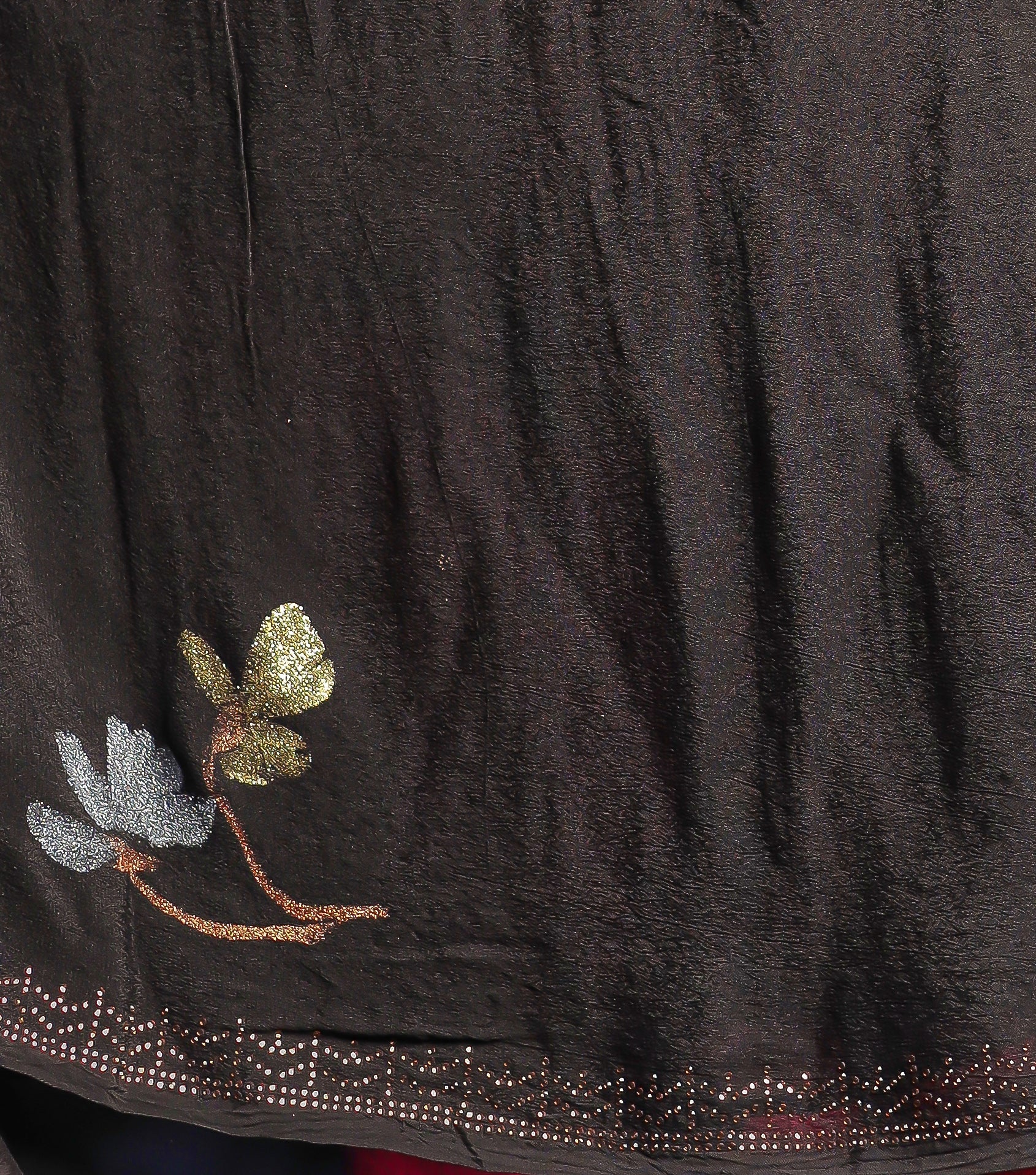 Chiffon Saree Adorned with Swarovski and Foil Print