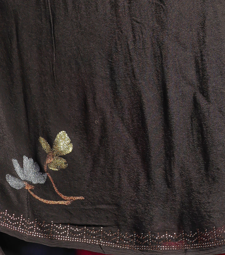 Chiffon Saree Adorned with Swarovski and Foil Print