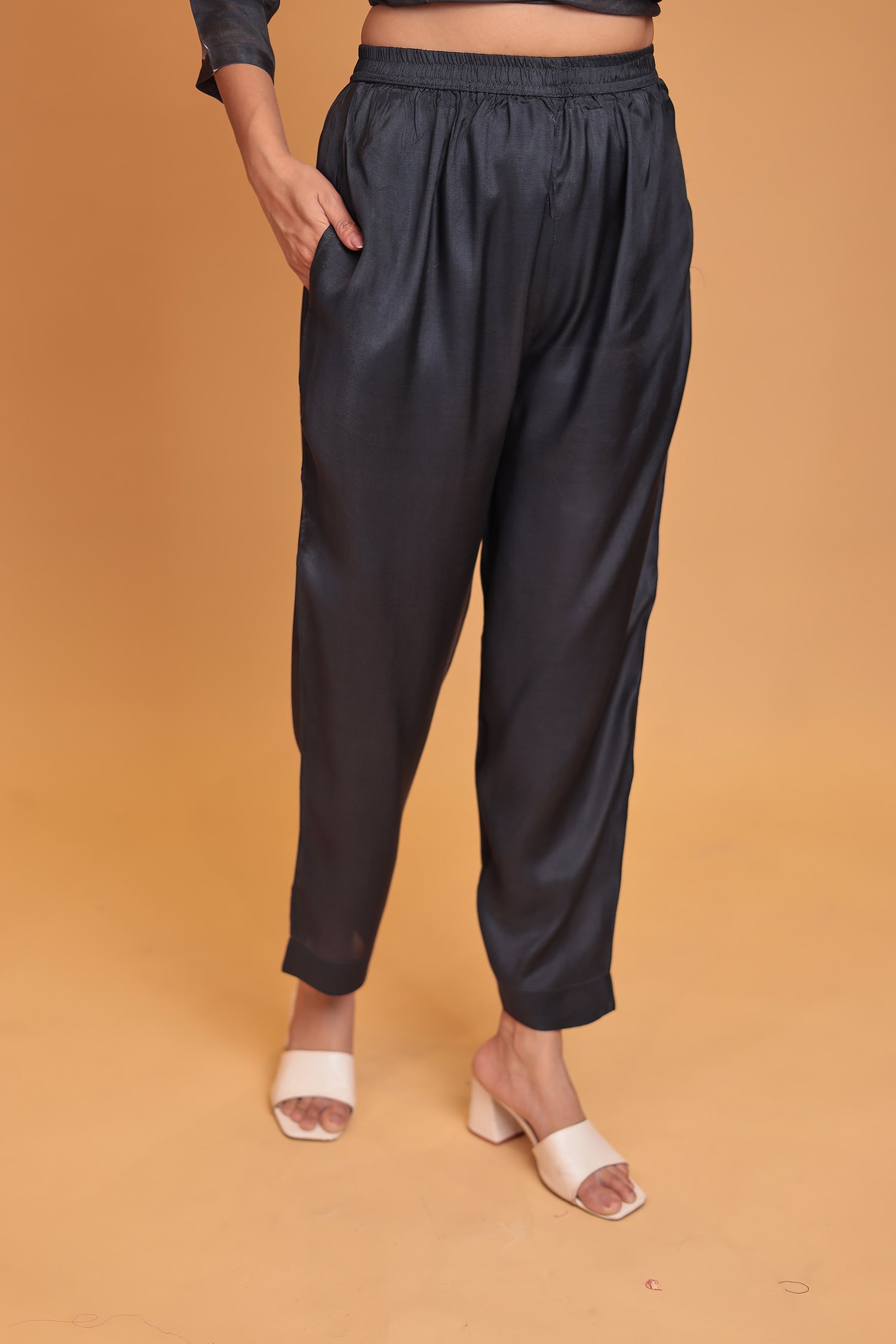 Printed Silk Blend Kurta Set with Pearl and Sequins work