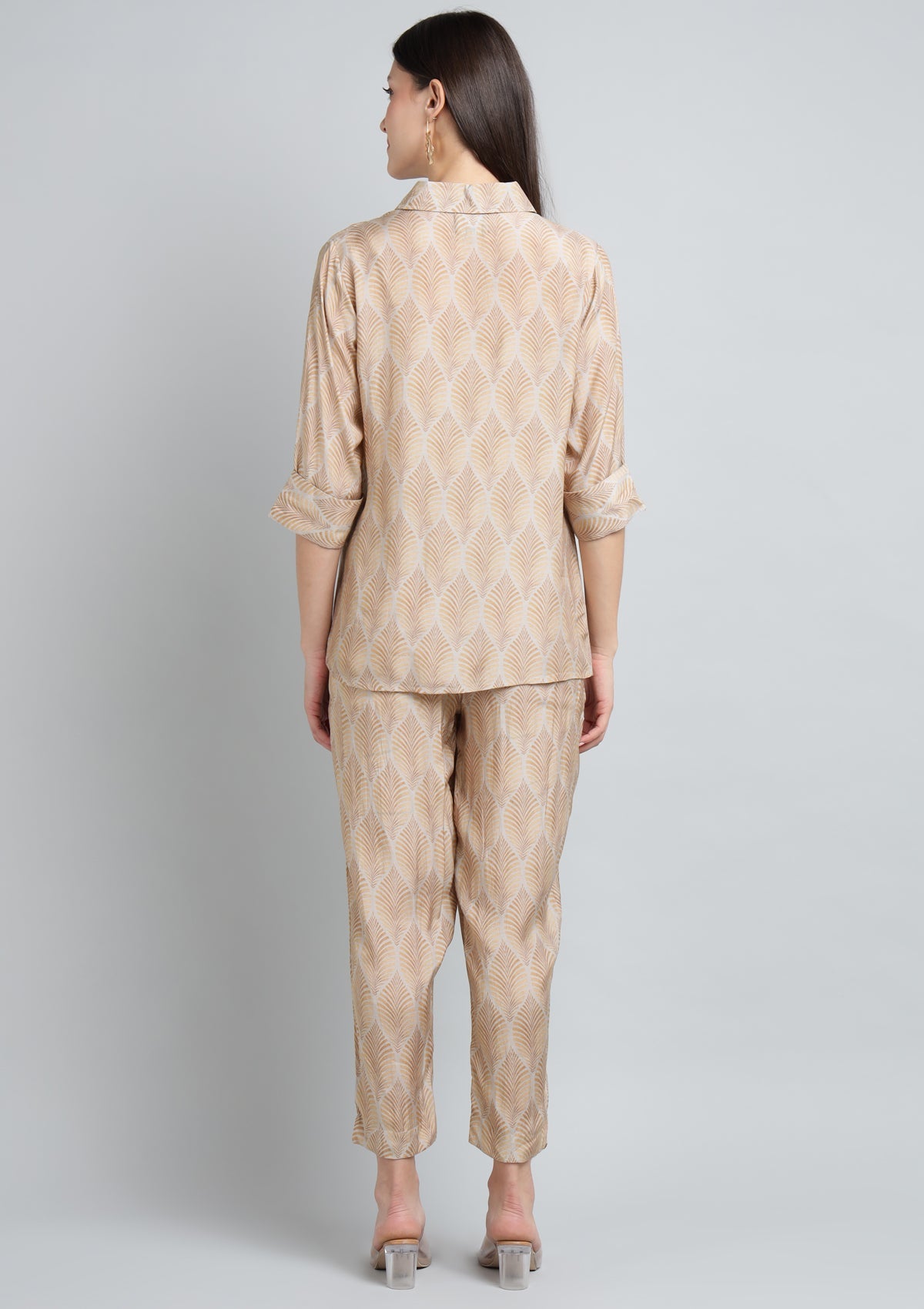 Printed Silk Blend Co Ord Set with Thread work.