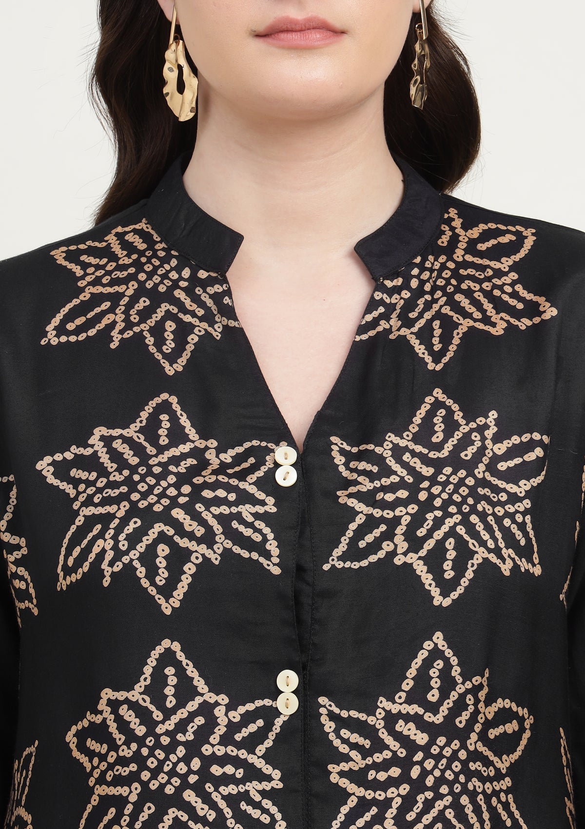 Bandhej Silk Blend Kurta Stitched