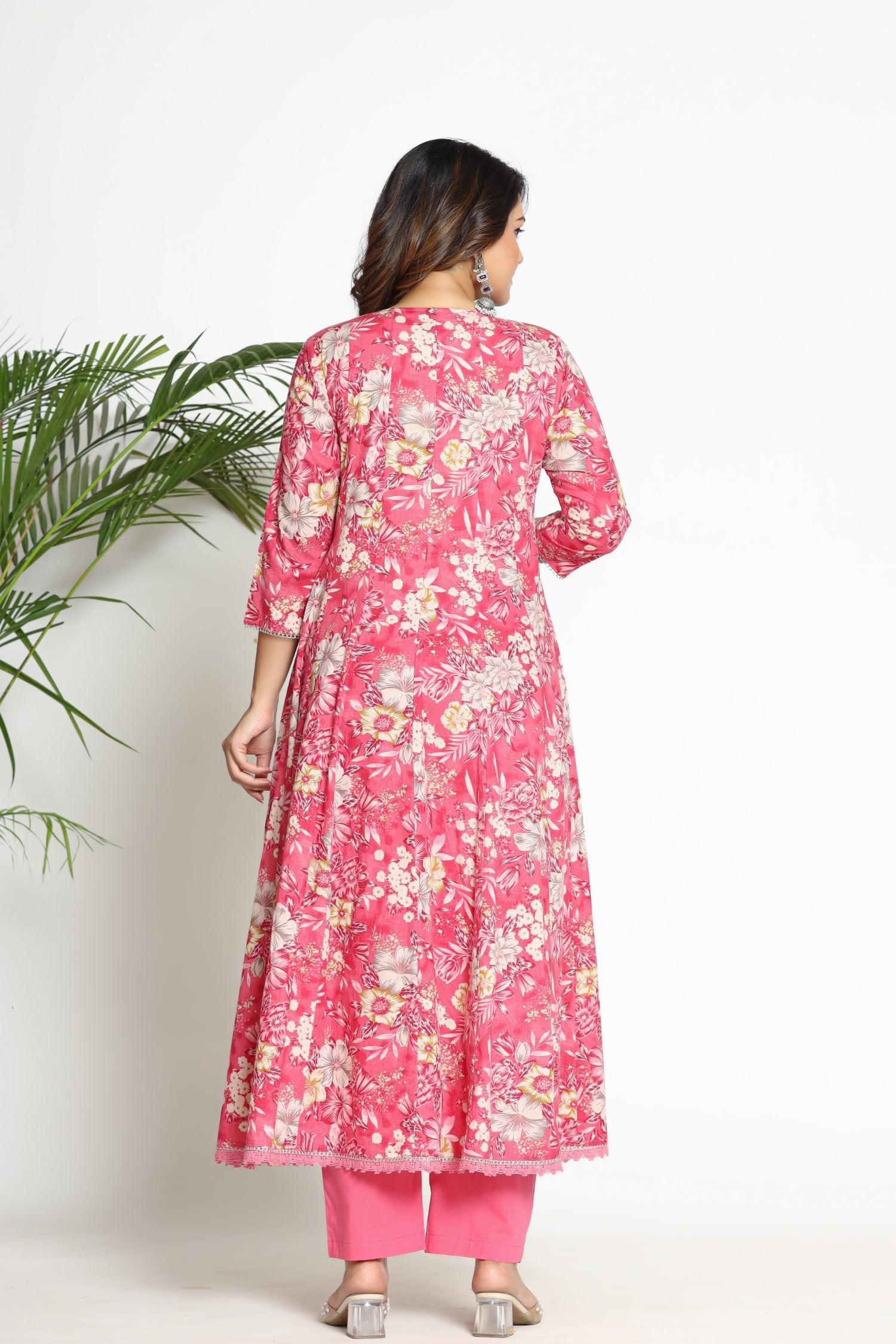 Digital Print Cotton Kurta Set Stitched with Sequins,Thread and Zari work