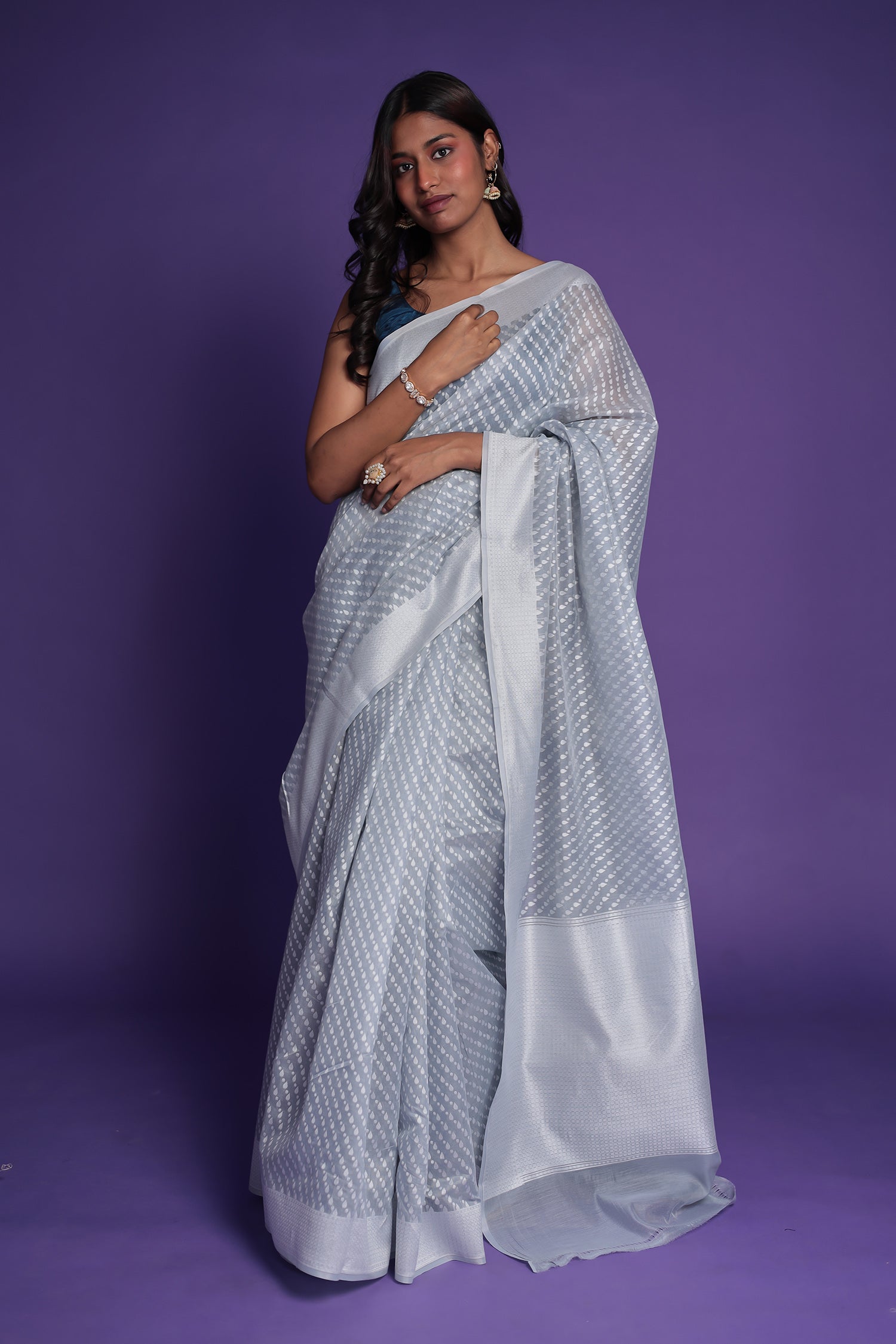 Banarasi Hand Woven Cotton Chanderi Saree