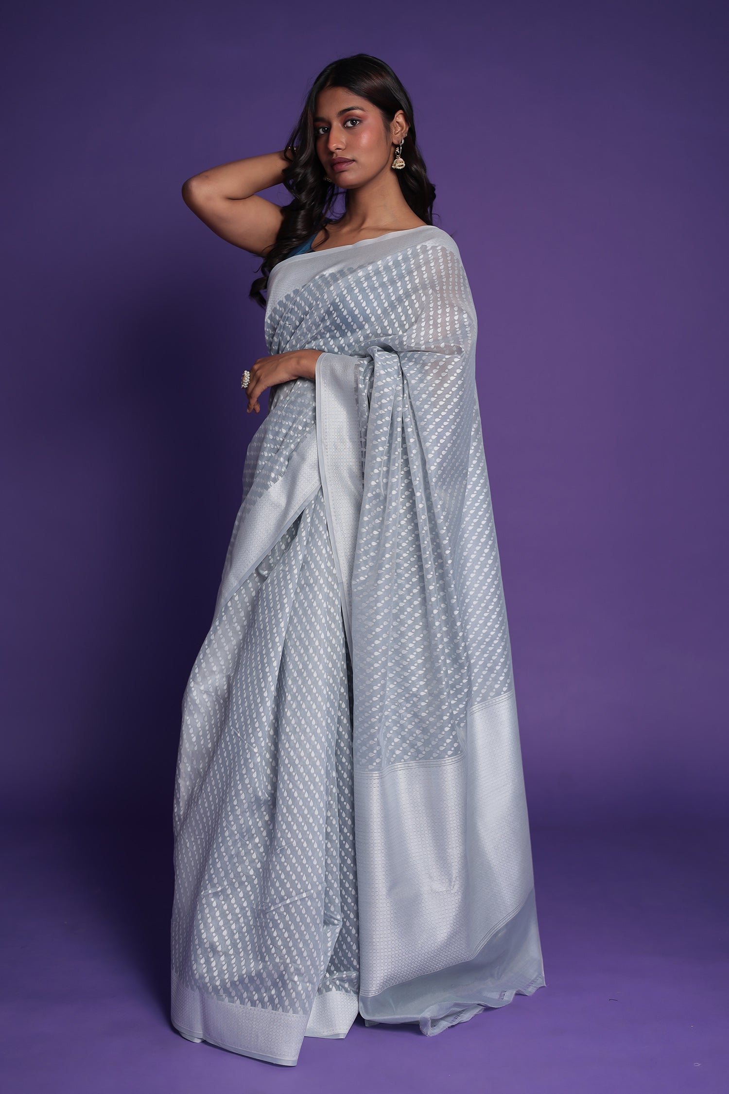 Banarasi Hand Woven Cotton Chanderi Saree