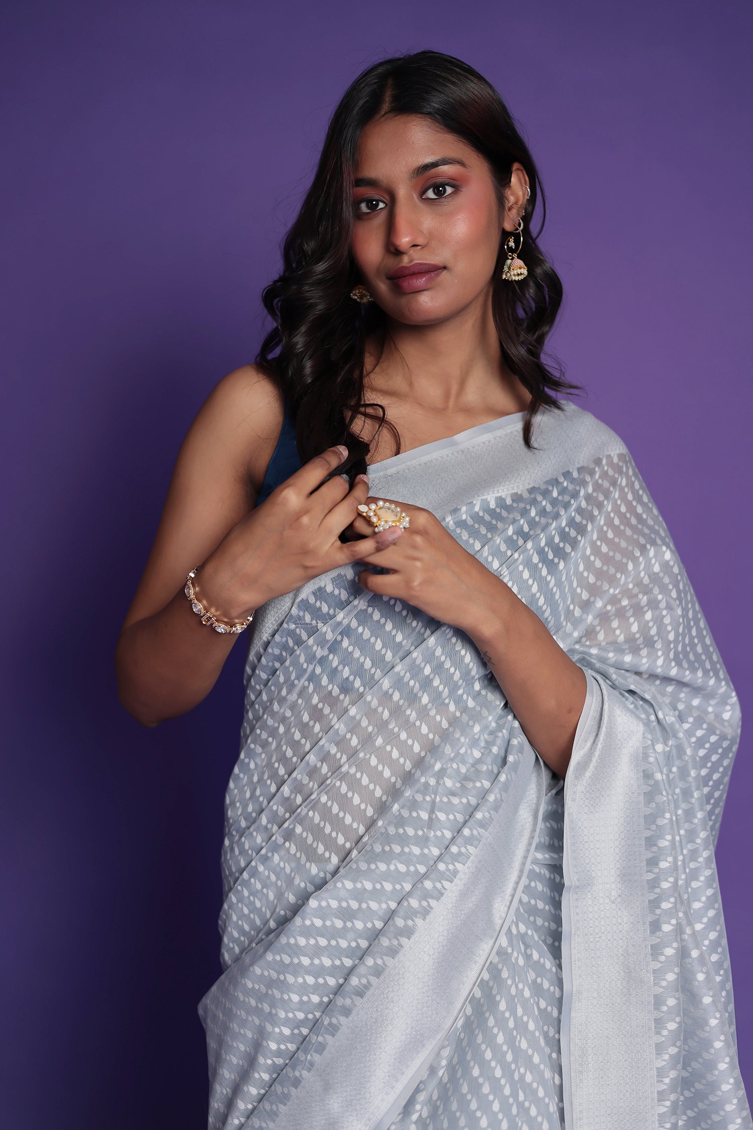 Banarasi Hand Woven Cotton Chanderi Saree