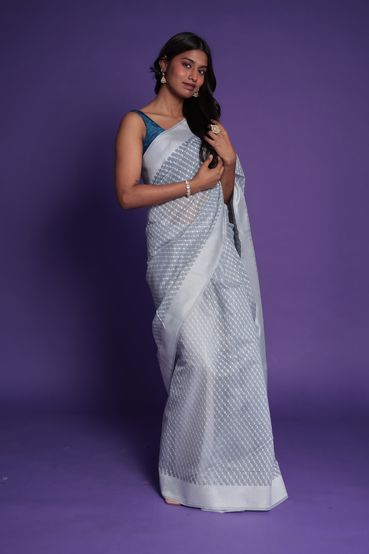Banarasi Hand Woven Cotton Chanderi Saree