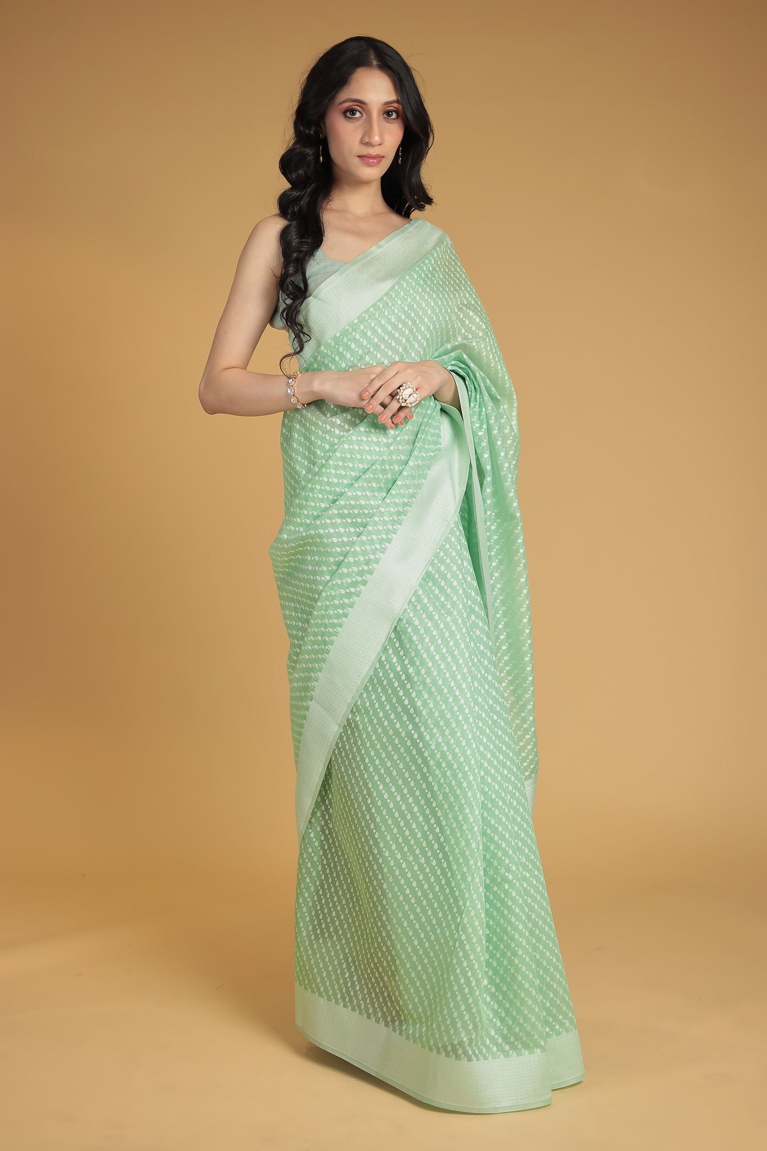 Banarasi Hand Woven Cotton Chanderi Saree