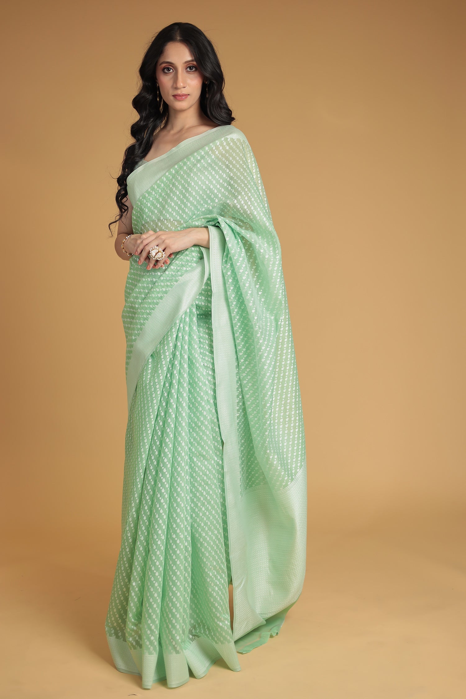 Banarasi Hand Woven Cotton Chanderi Saree