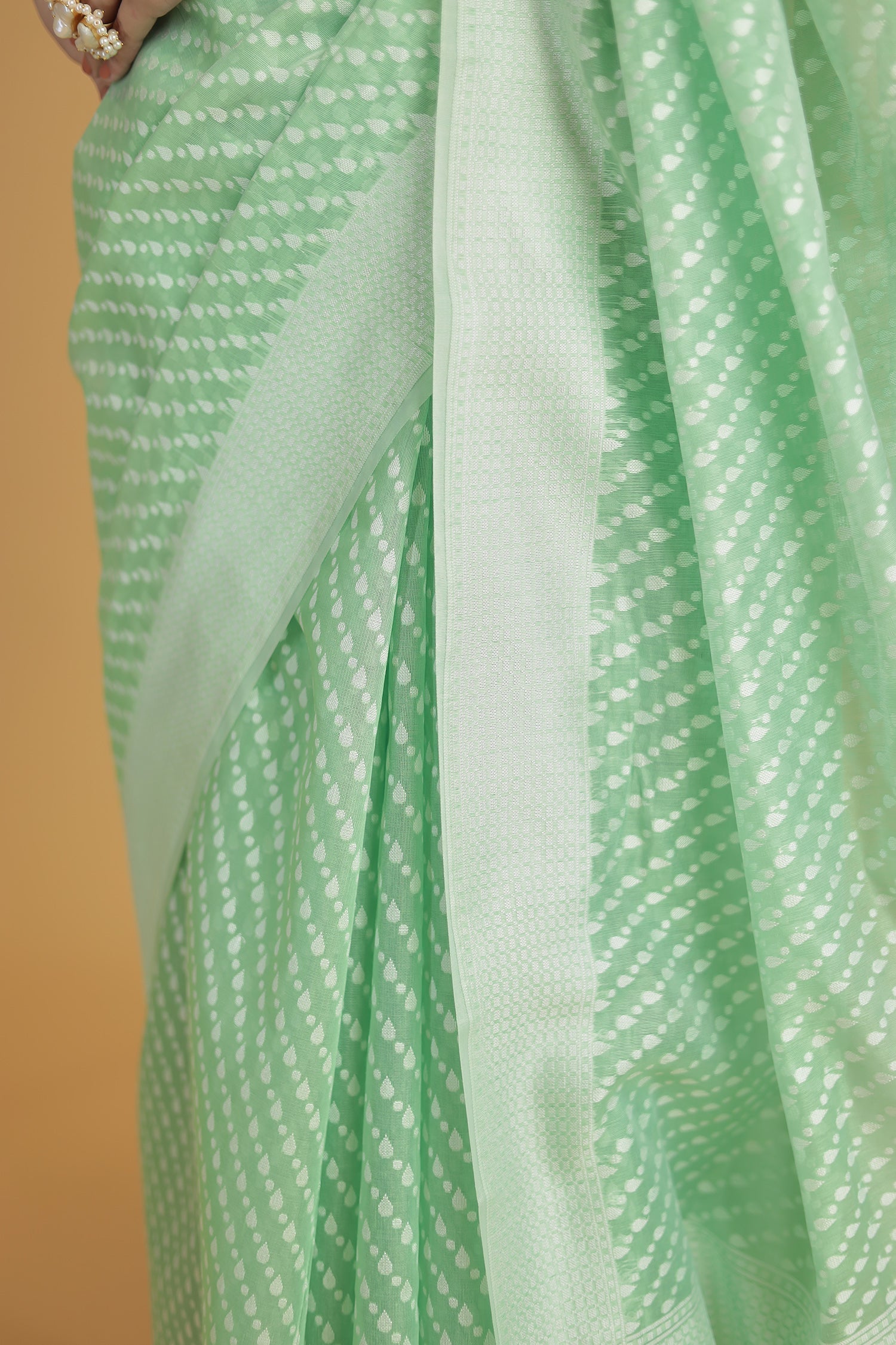 Banarasi Hand Woven Cotton Chanderi Saree