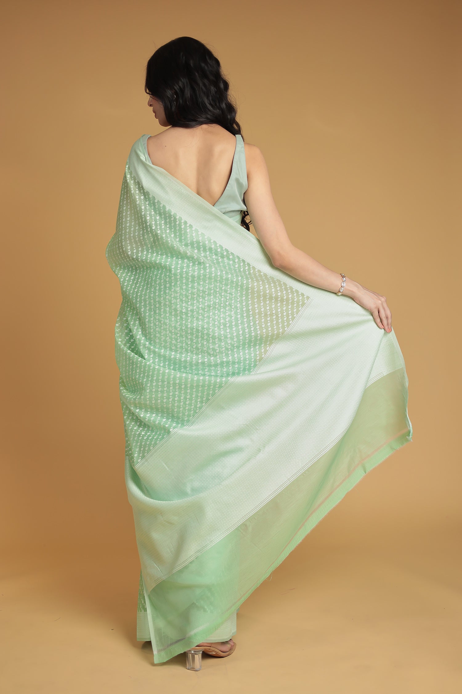 Banarasi Hand Woven Cotton Chanderi Saree