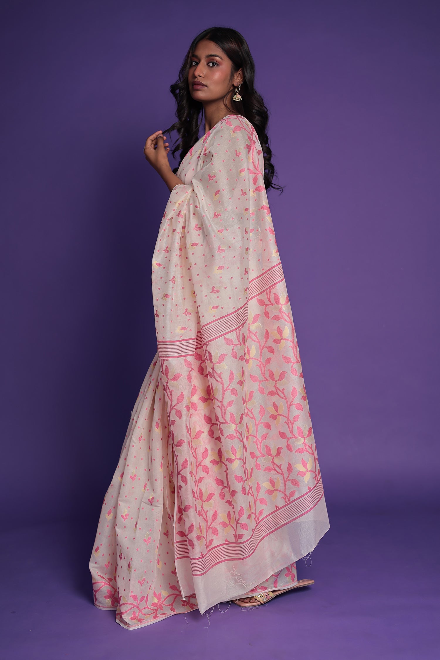 Banarasi Hand Woven Cotton Chanderi Saree