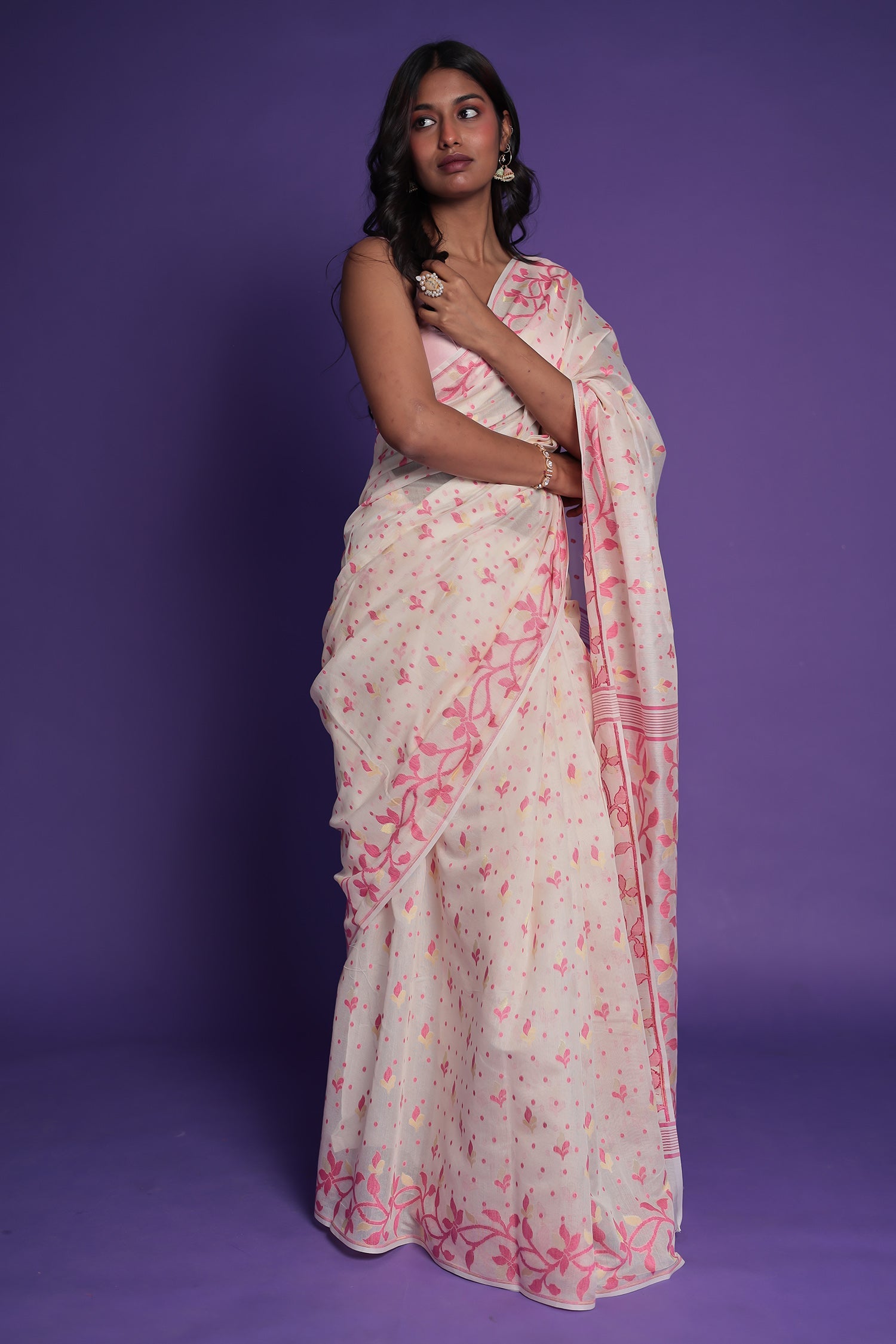 Banarasi Hand Woven Cotton Chanderi Saree