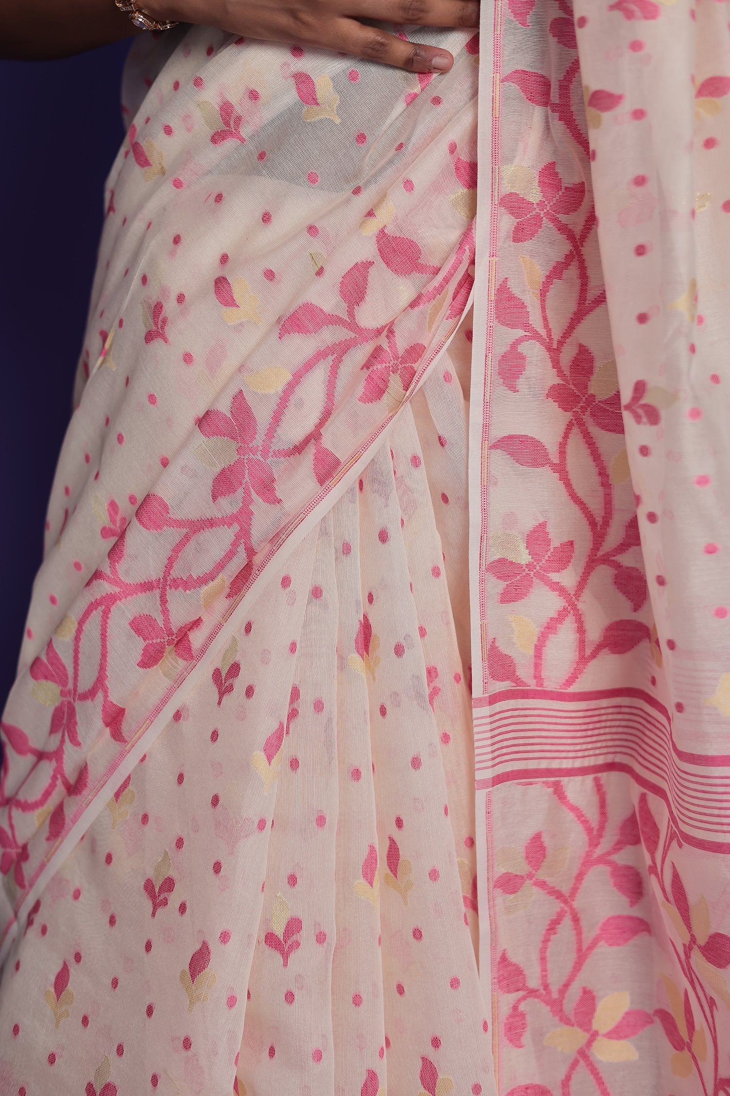 Banarasi Hand Woven Cotton Chanderi Saree