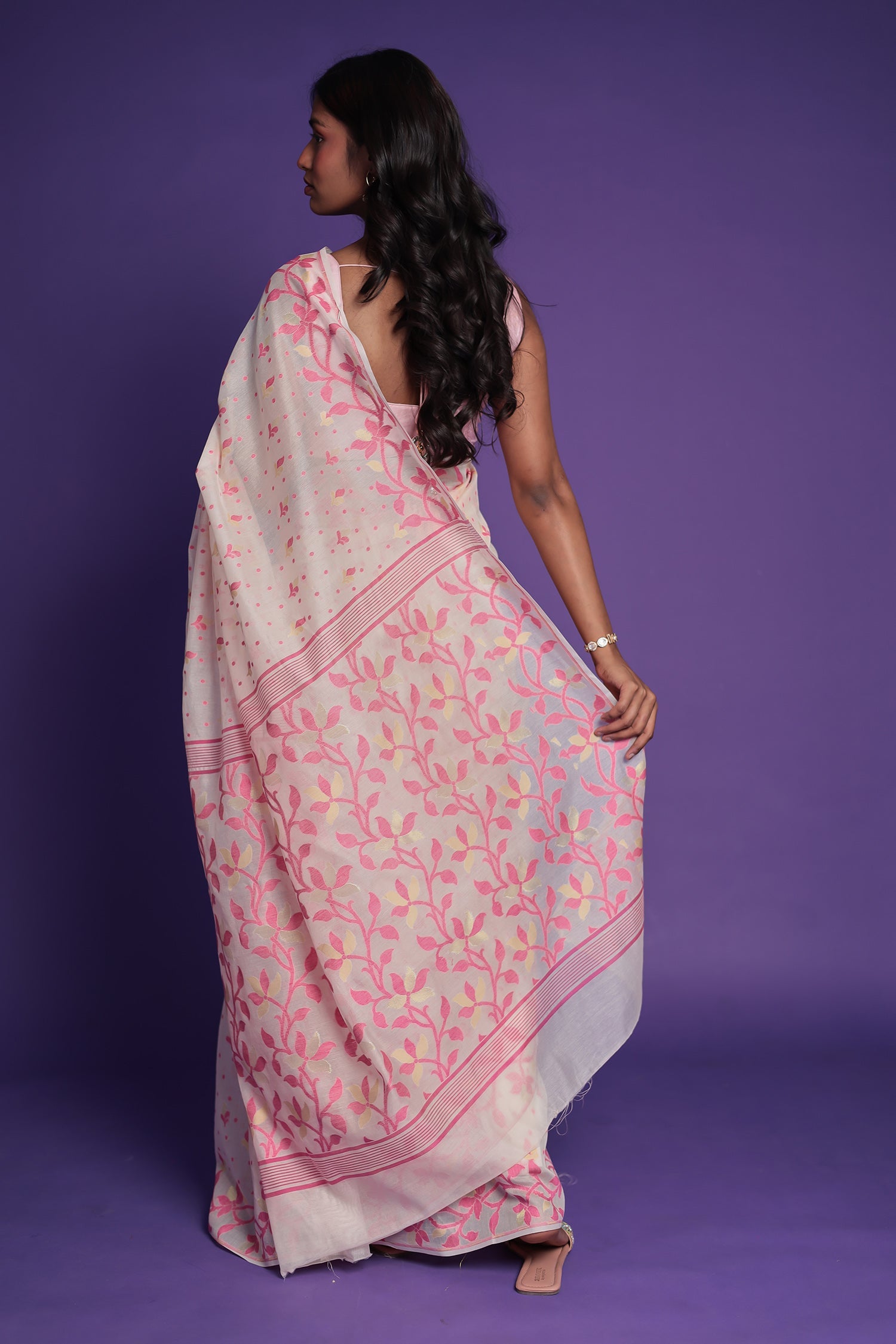 Banarasi Hand Woven Cotton Chanderi Saree