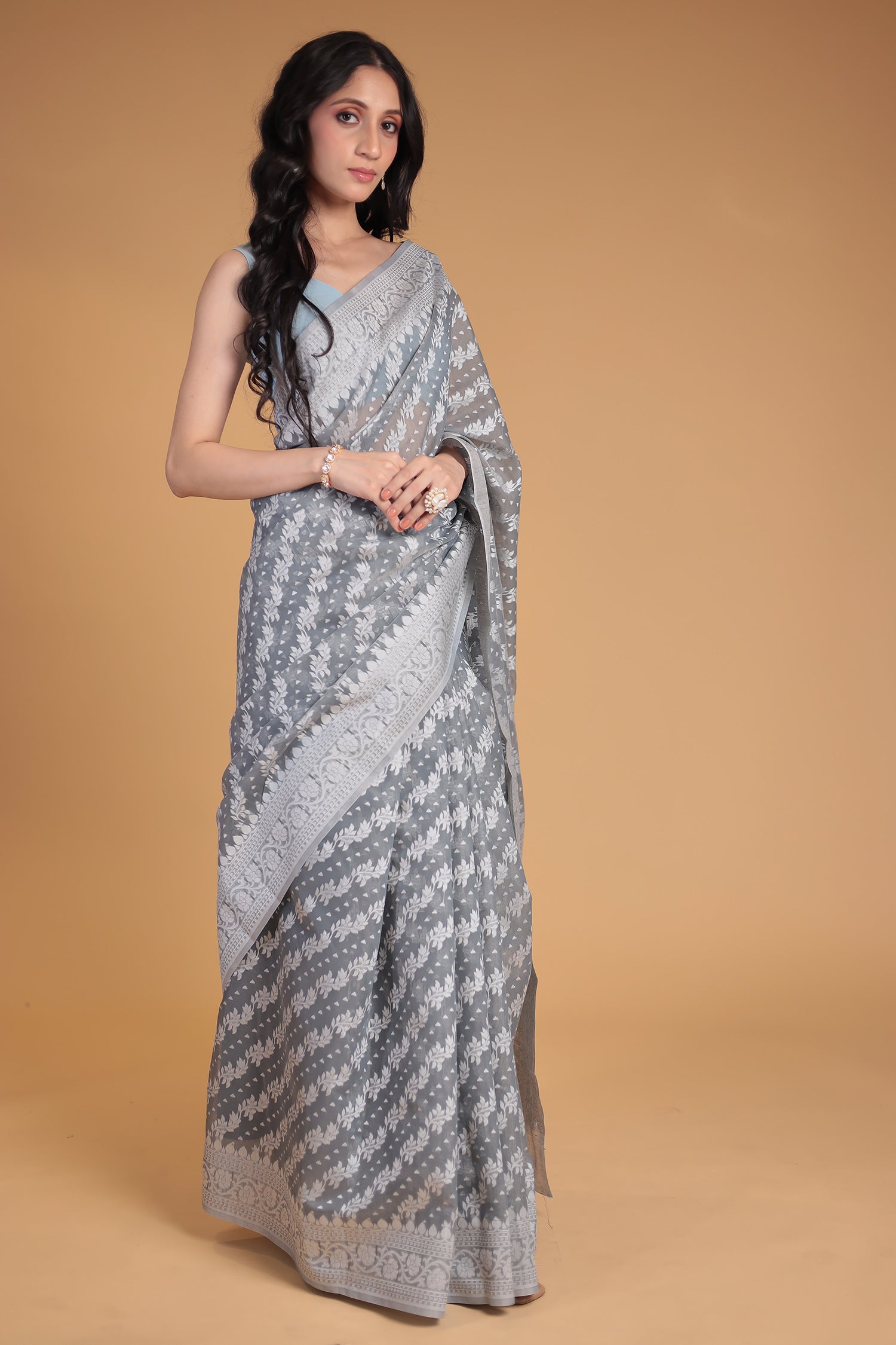 Banarasi Hand Woven Cotton Chanderi Saree