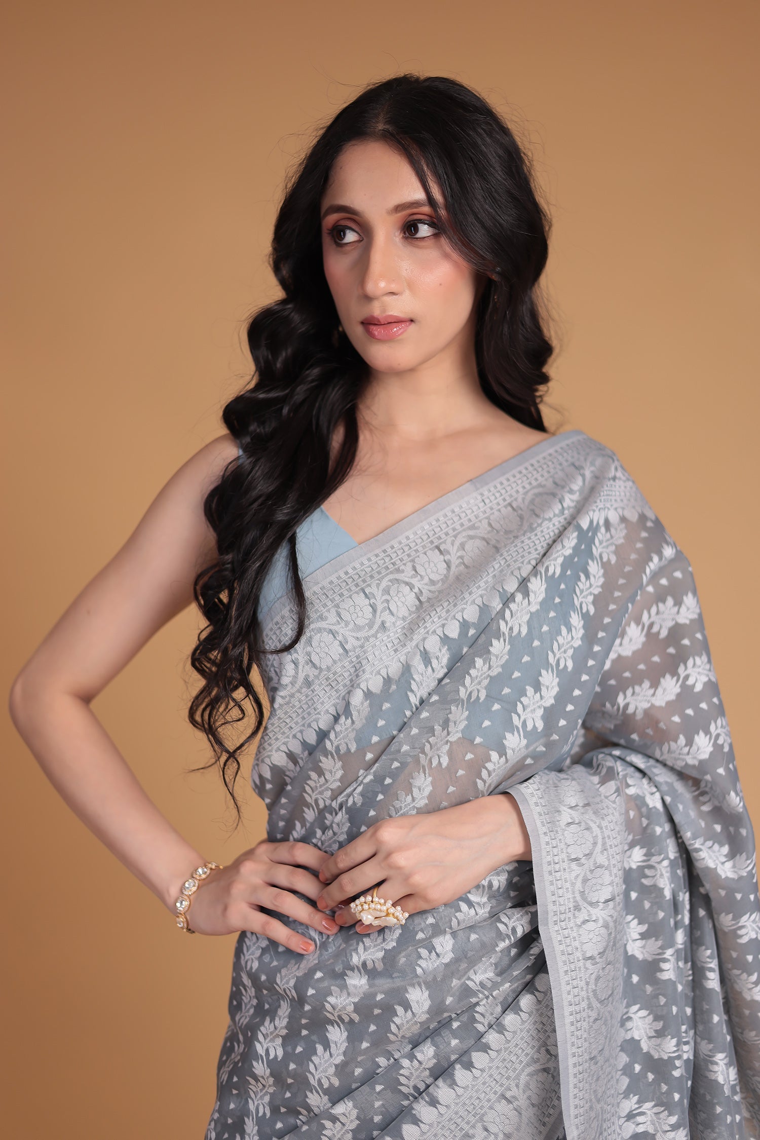 Banarasi Hand Woven Cotton Chanderi Saree