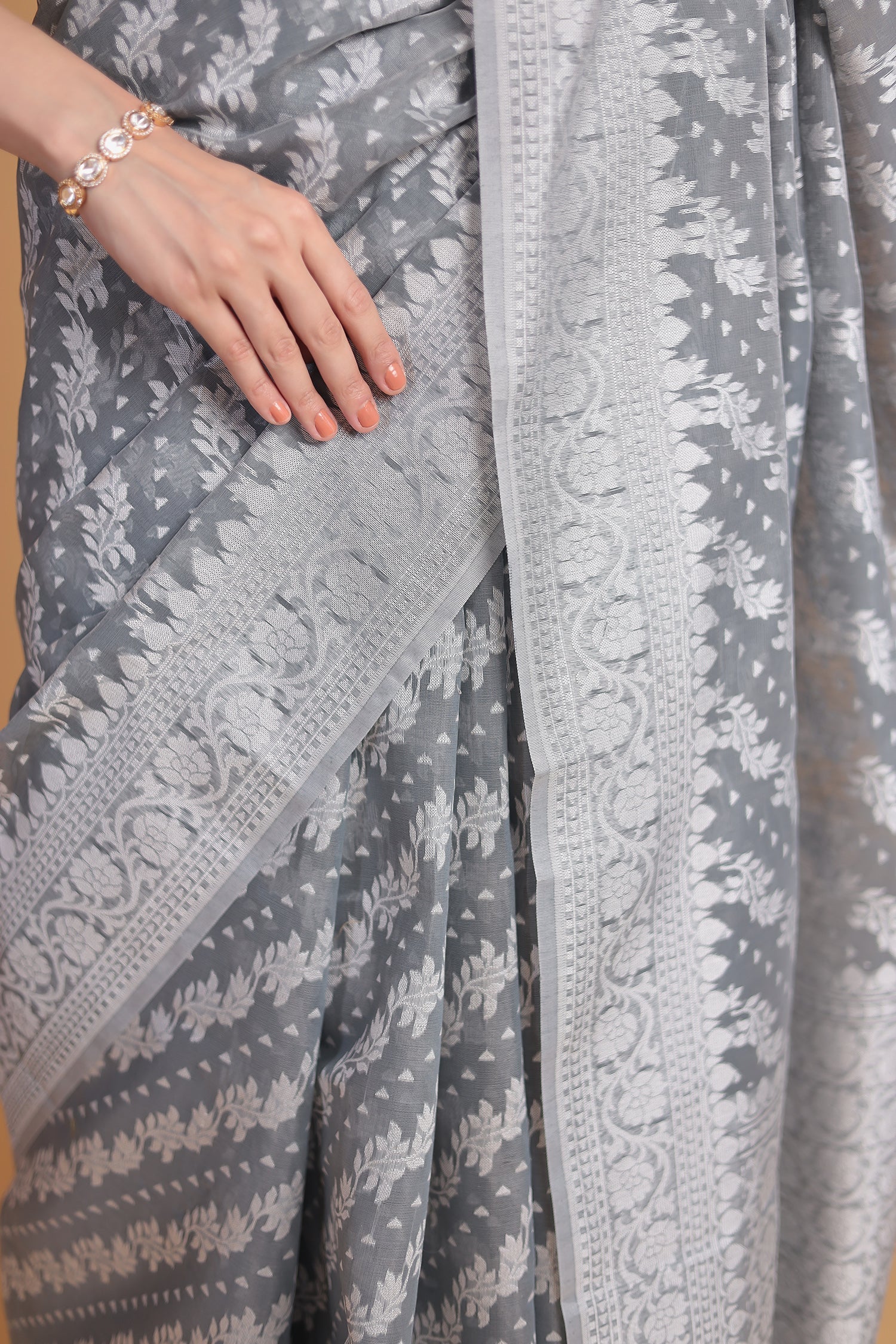 Banarasi Hand Woven Cotton Chanderi Saree