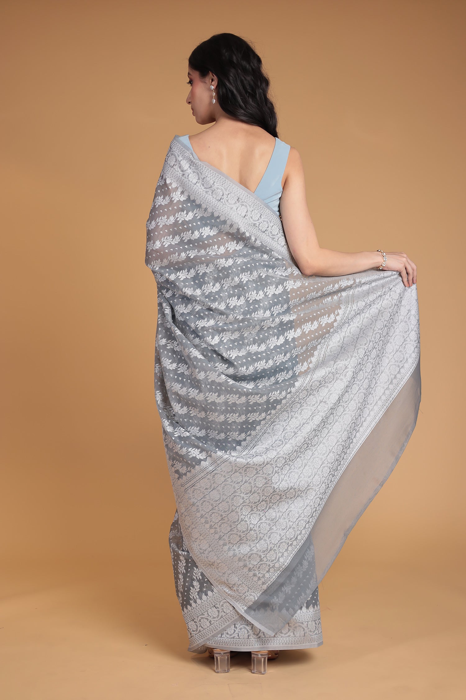 Banarasi Hand Woven Cotton Chanderi Saree