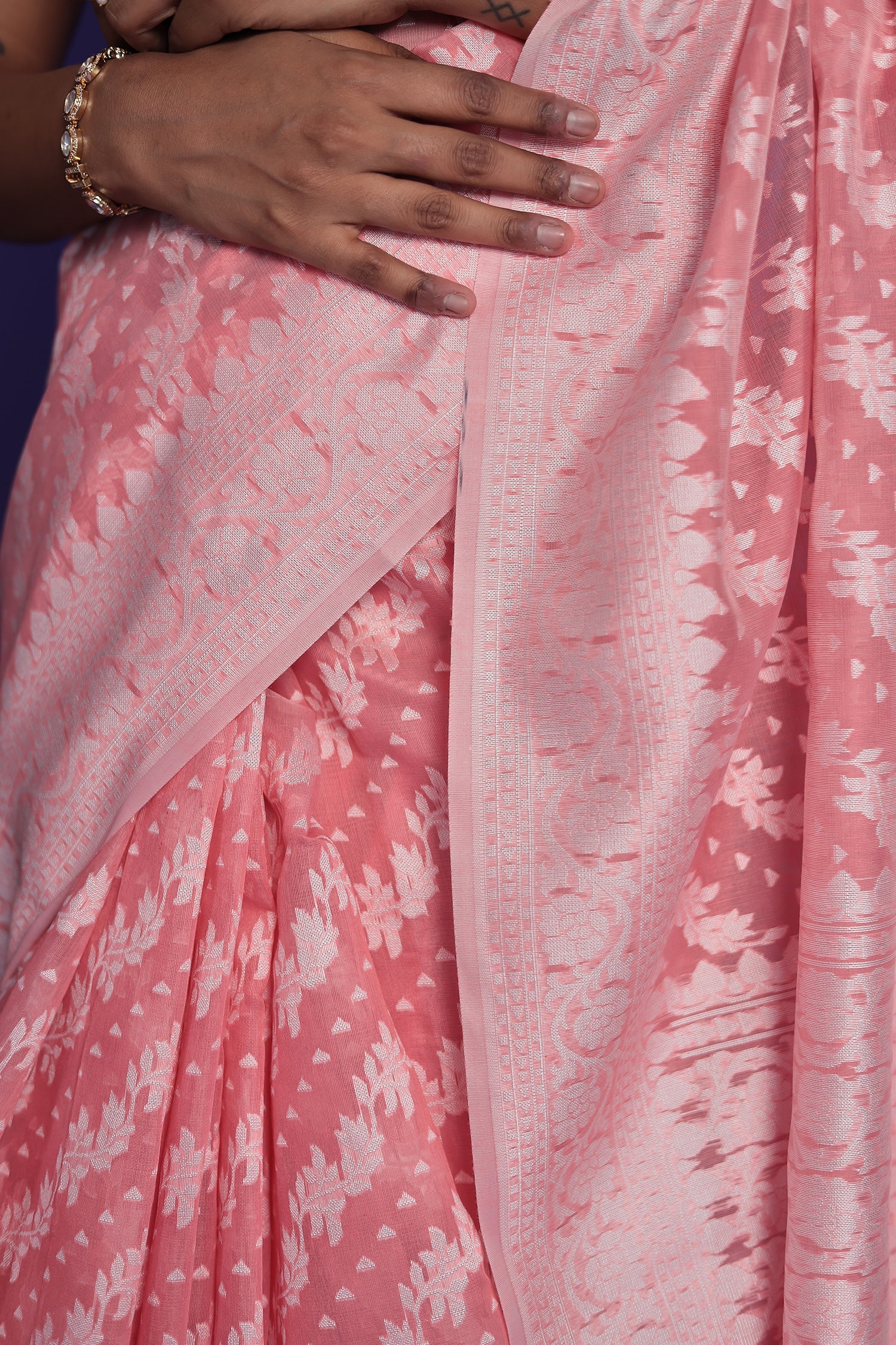 Banarasi Hand Woven Cotton Chanderi Saree