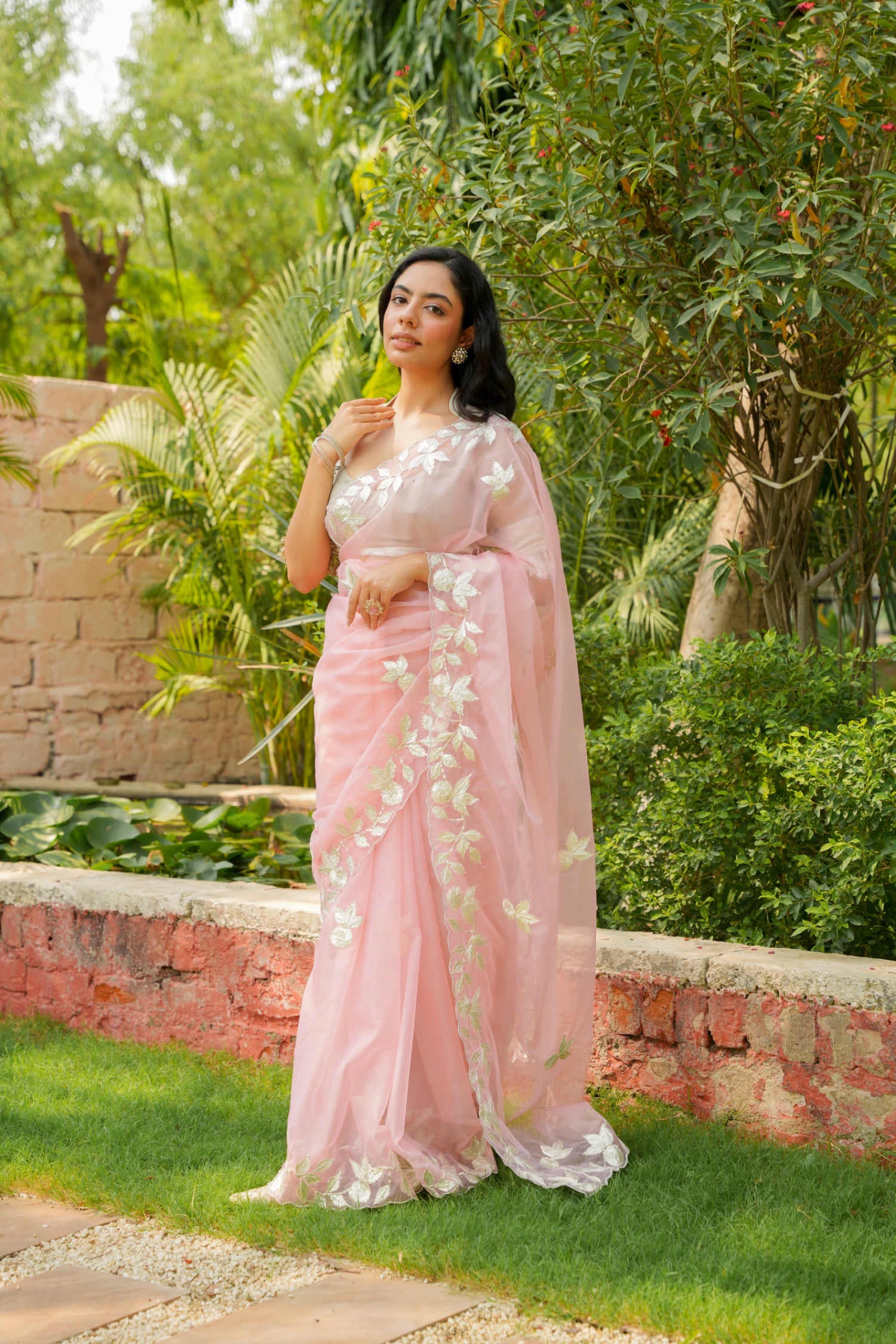 Organza Saree Embellished with Gota work