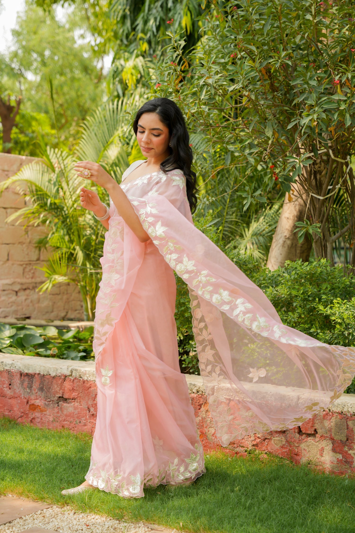 Organza Saree Embellished with Gota work