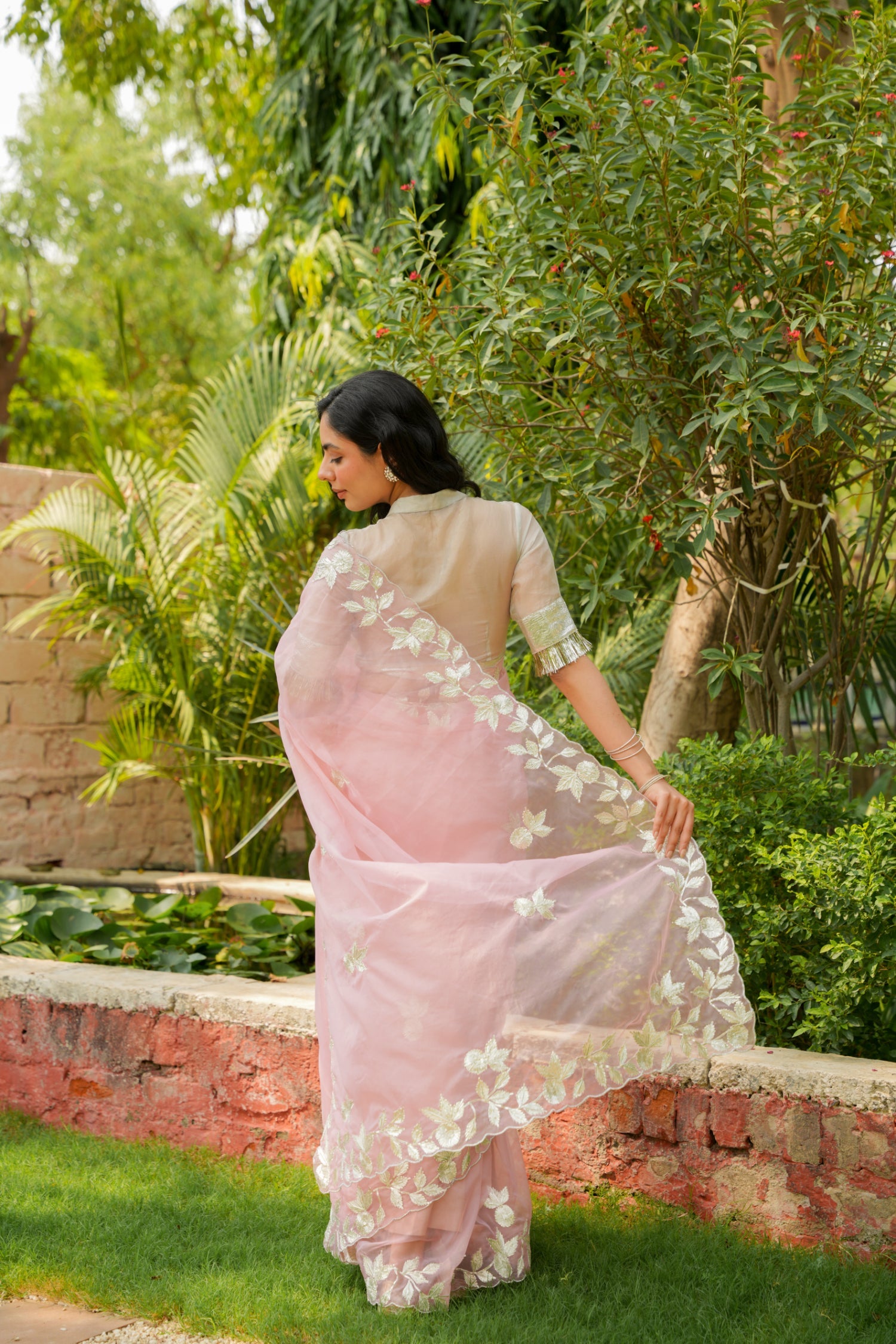 Organza Saree Embellished with Gota work