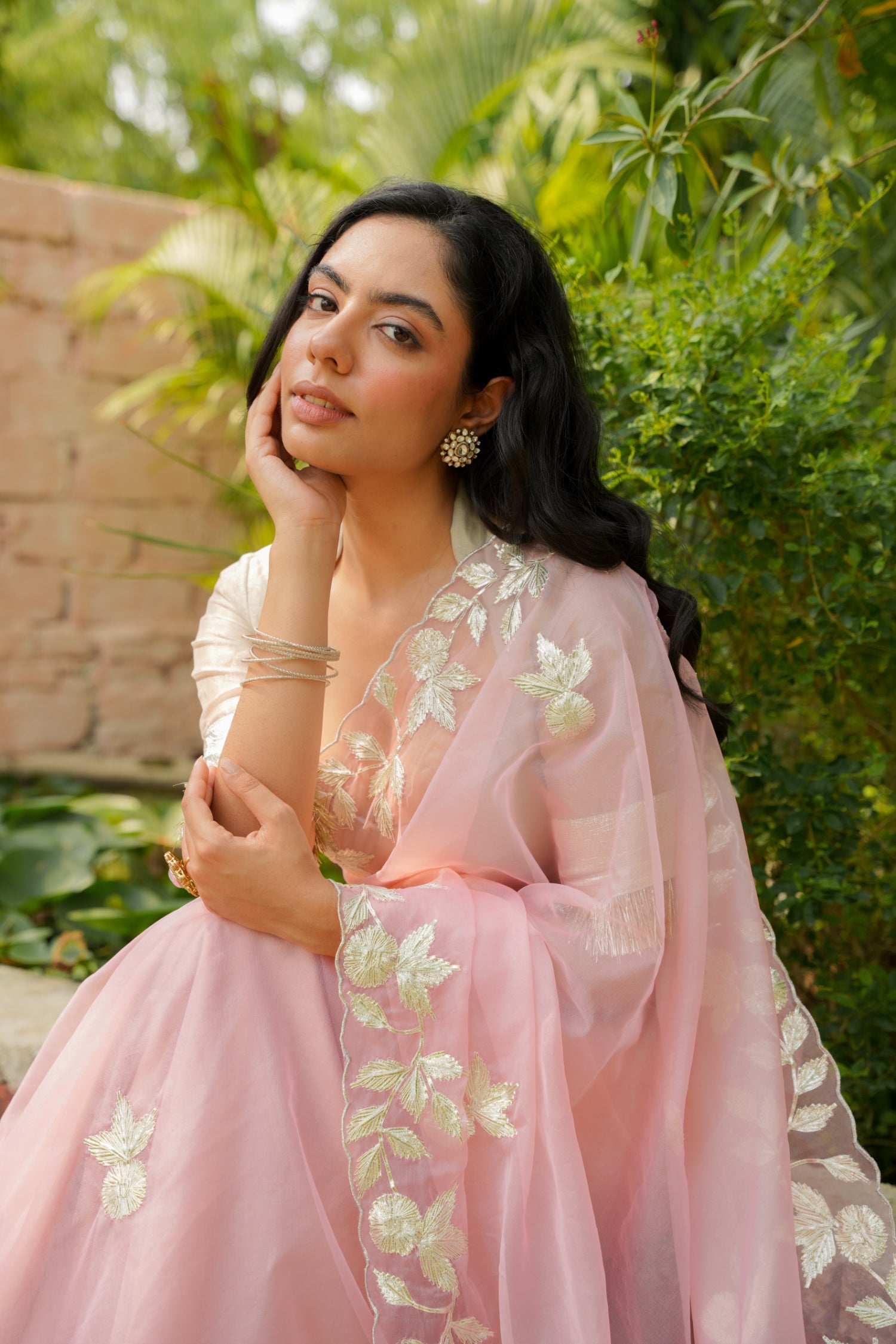 Organza Saree Embellished with Gota work