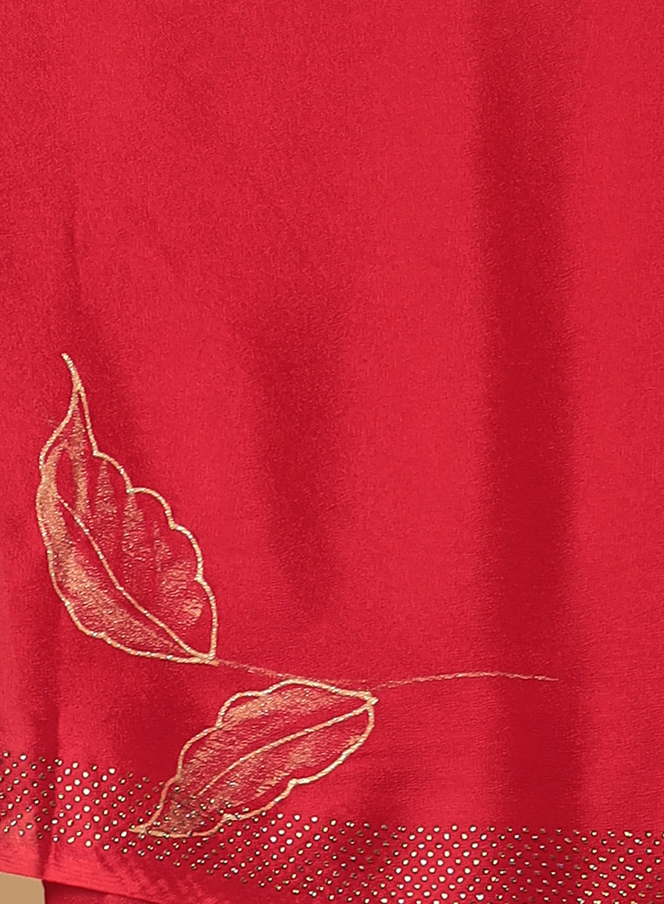 Chiffon Saree with Swarovski and Foil print