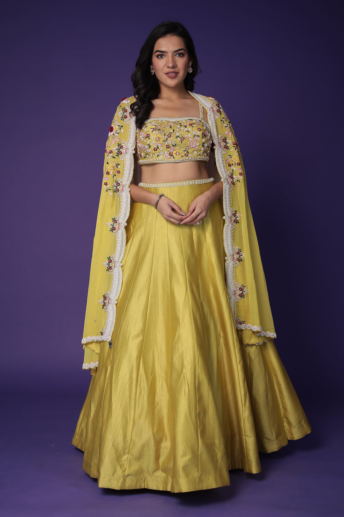 Silk Indo Western with Pearl, Thread and Zardozi work
