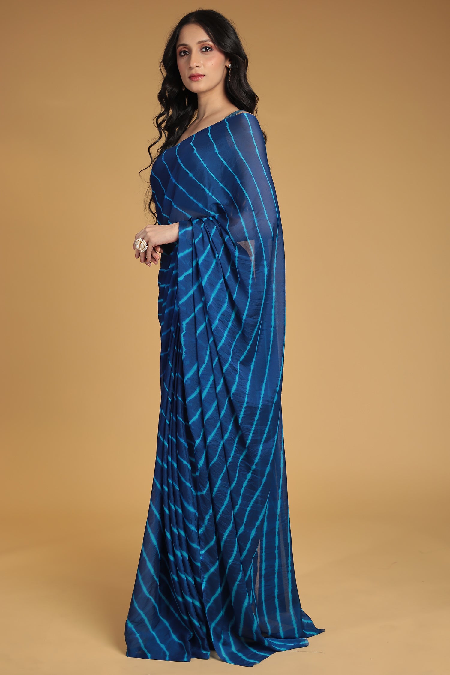 Leheriya Chiffon Saree