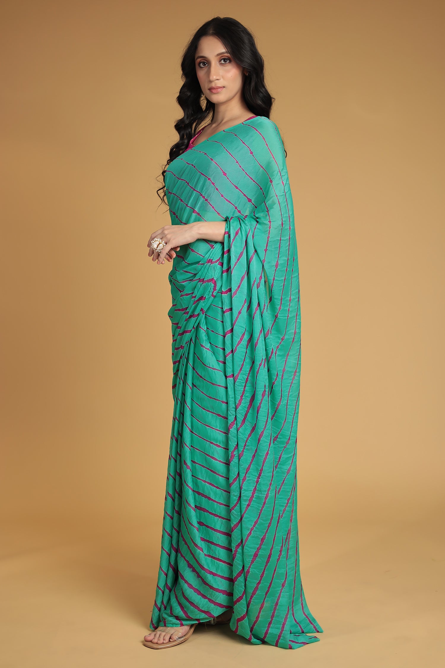 Leheriya Chiffon Saree