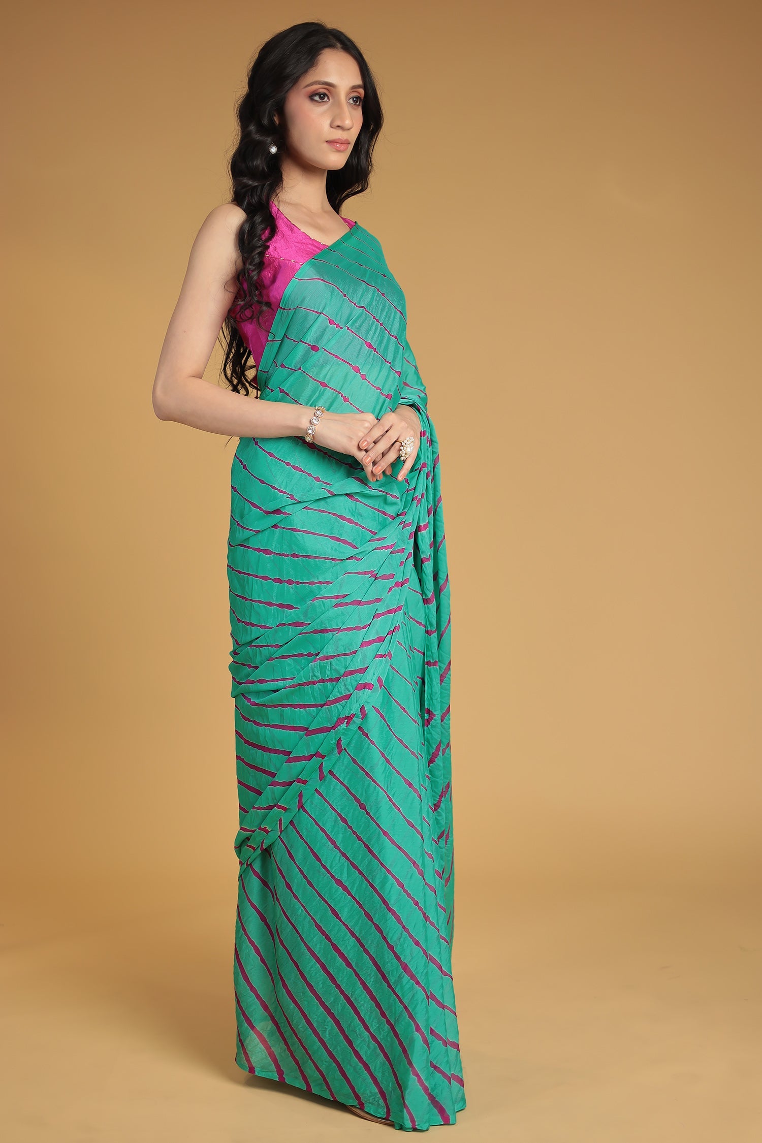 Leheriya Chiffon Saree