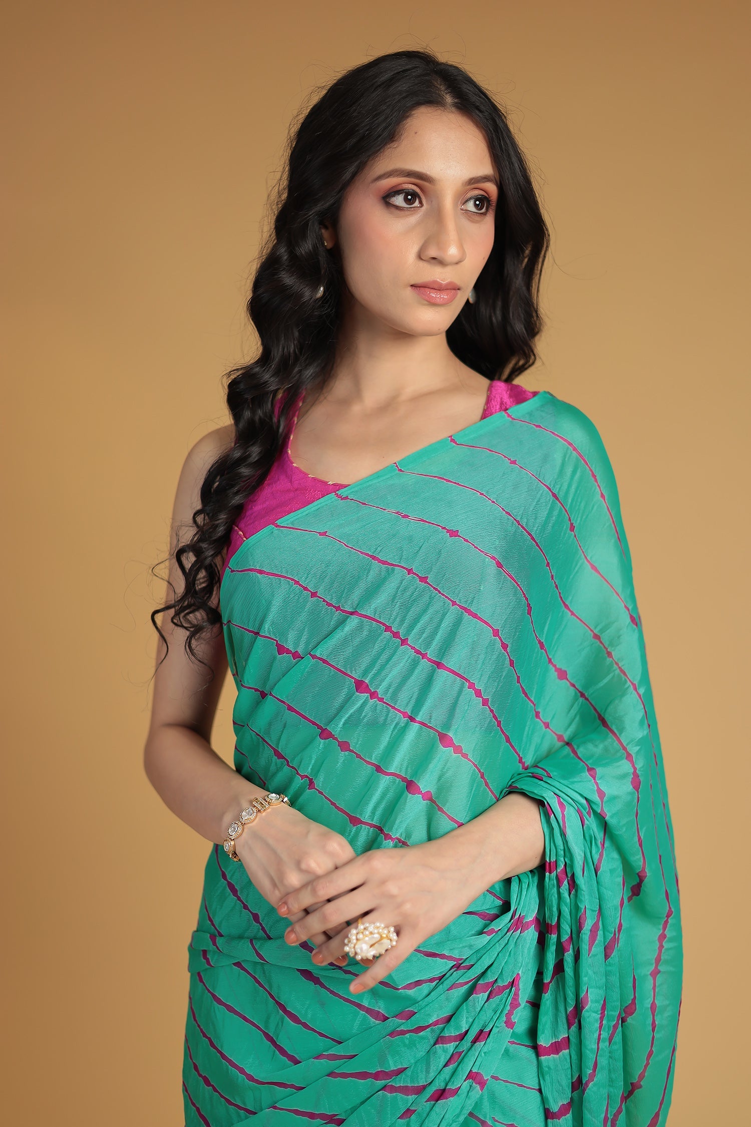 Leheriya Chiffon Saree