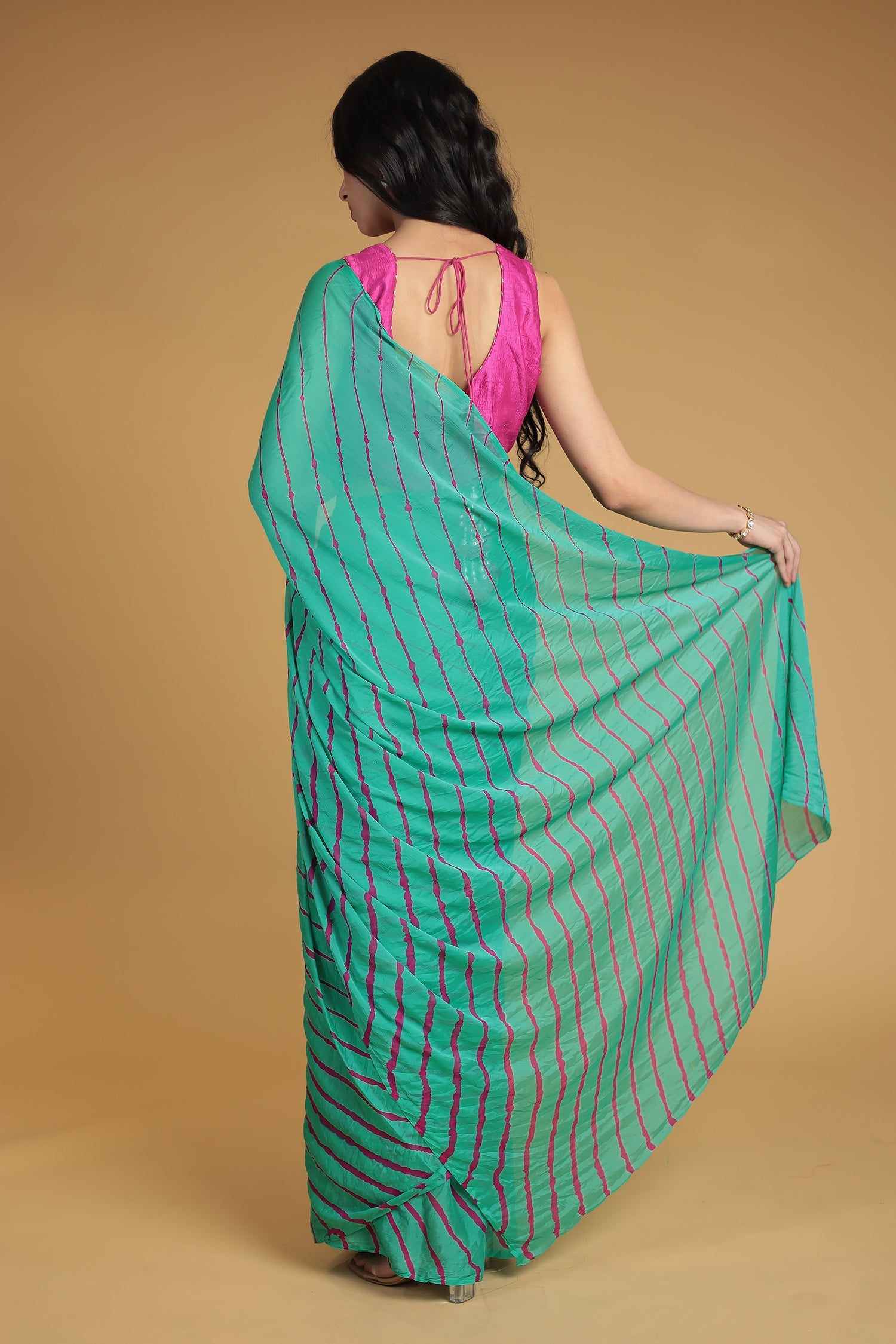 Leheriya Chiffon Saree