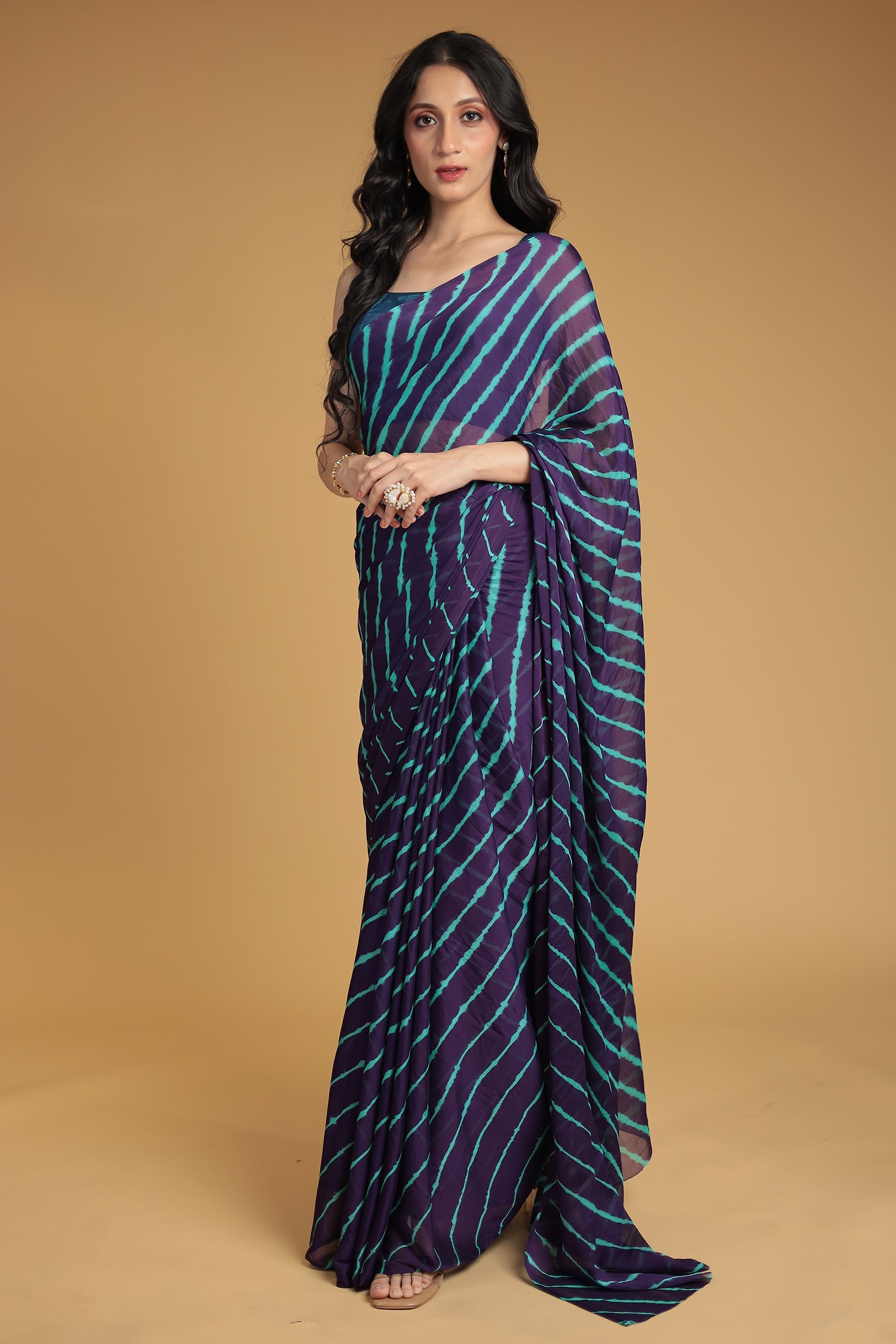 Leheriya Chiffon Saree