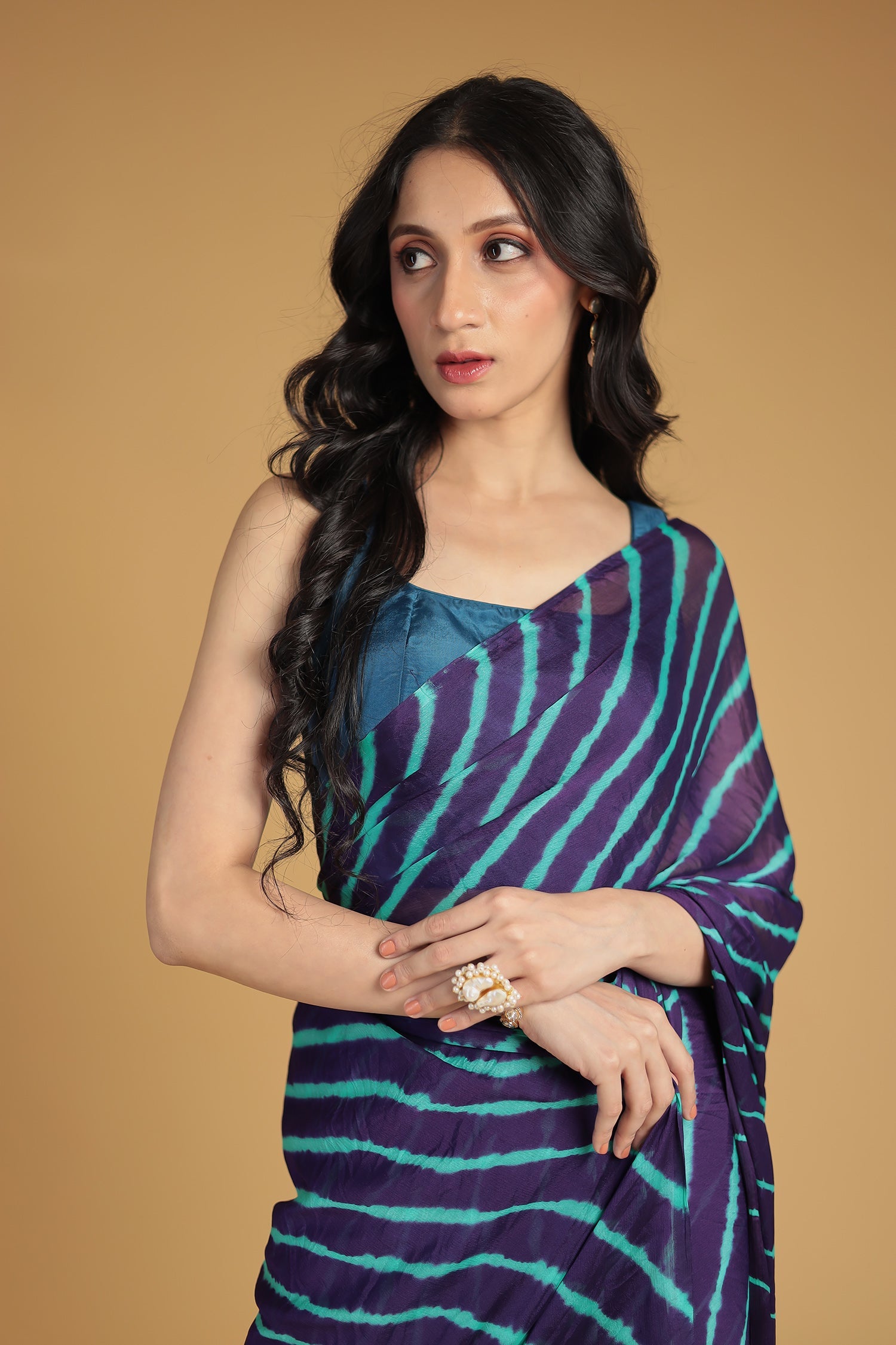 Leheriya Chiffon Saree