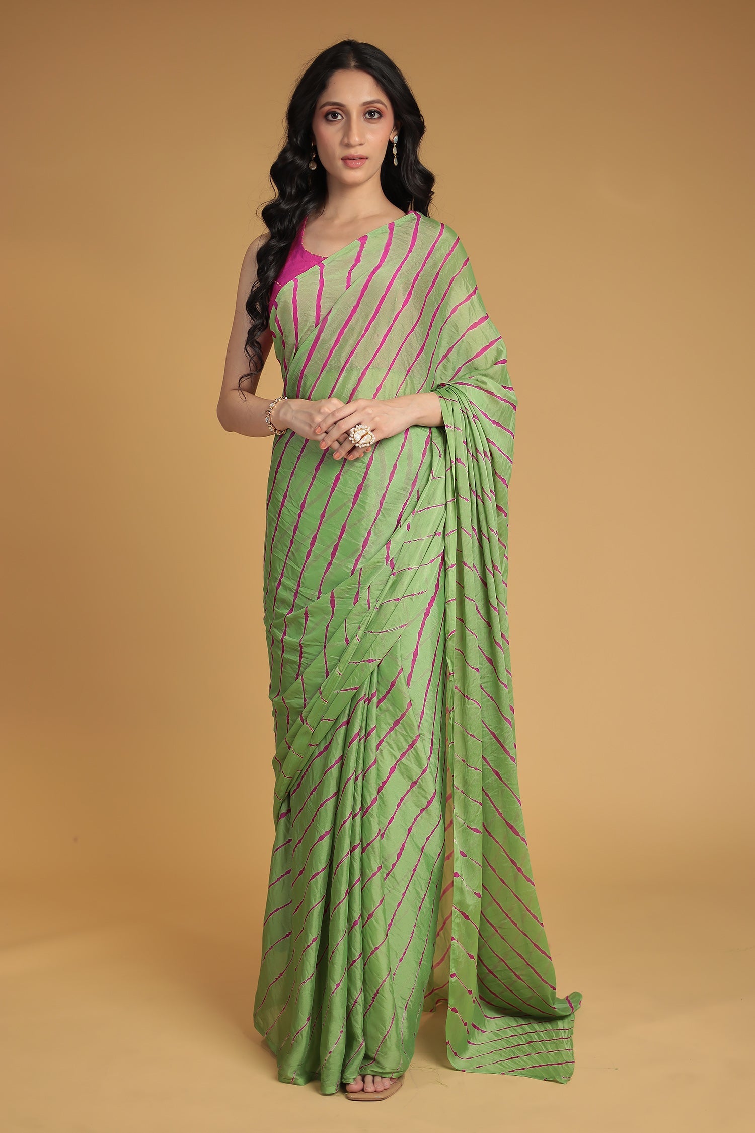Leheriya Chiffon Saree